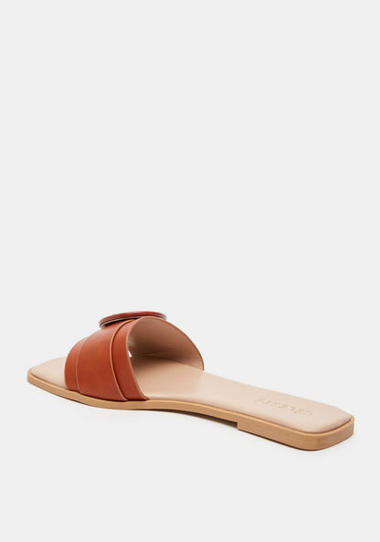 Celeste Women's Slip-On Slide Sandals with Buckle Accent