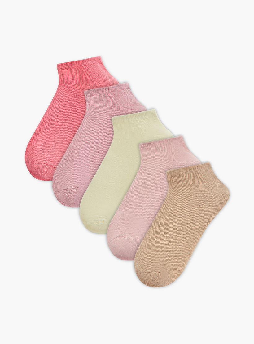 جوارب سادة بطول ربلة الساق من جلوو - طقم من 5 أزواج-women-socksandstockings-image-1