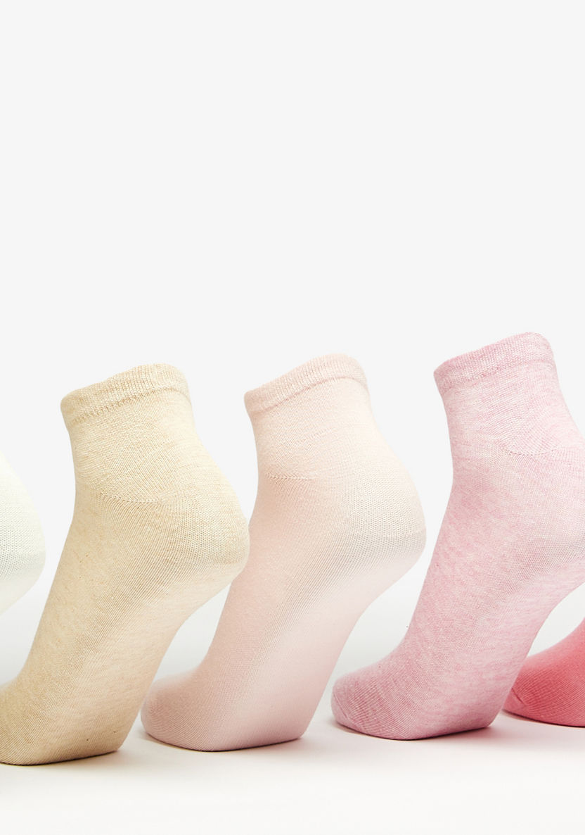 Gloo Solid Crew Length Socks - Set of 5-Women%27s Socks-image-1