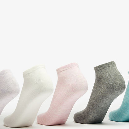 Gloo Solid Ankle Length Socks - Set of 5-Women%27s Socks-image-1