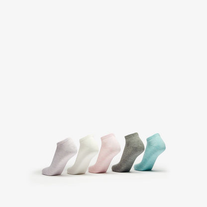 Gloo Solid Ankle Length Socks - Set of 5-Women%27s Socks-image-2