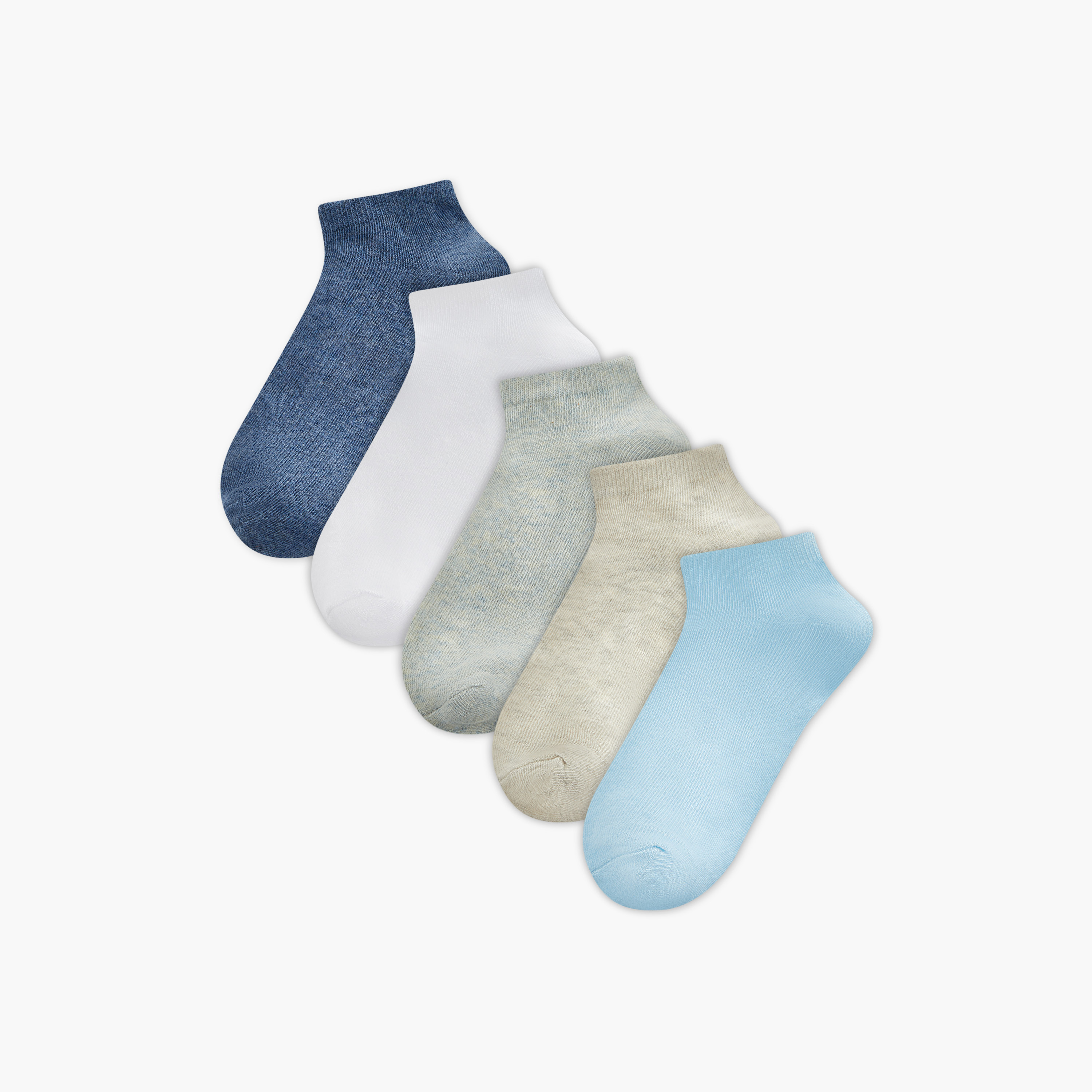 جوارب سادة بطول الكاحل من جلوو - طقم 5 أزواج-women-socksandstockings-image-1
