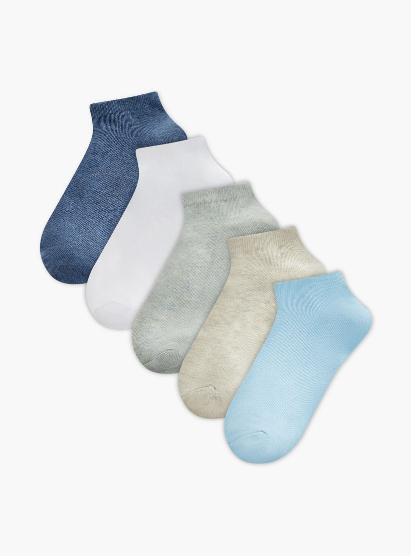 جوارب سادة بطول الكاحل من جلوو - طقم 5 أزواج-women-socksandstockings-image-1