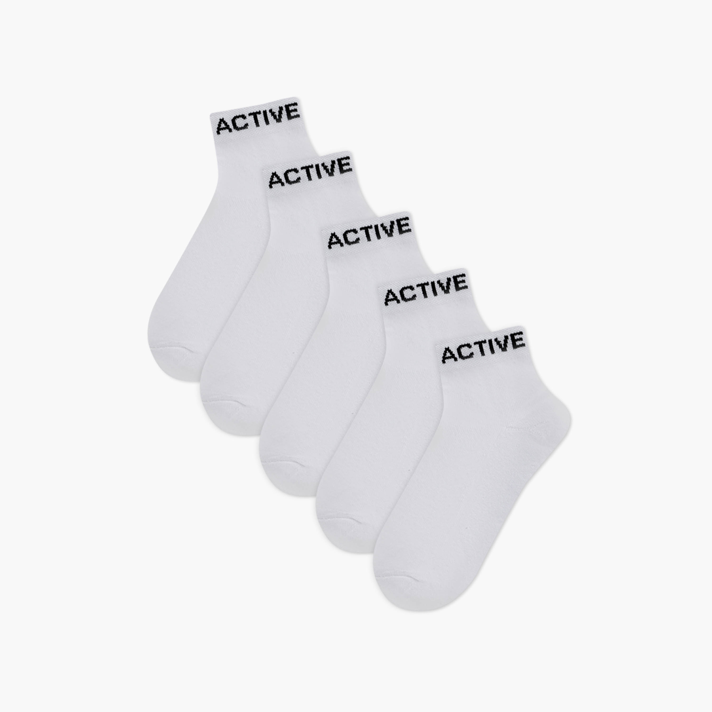 Gloo Printed Half Terry Ankle Length Cushioned Socks - Set of 5-women-socksandstockings-image-1
