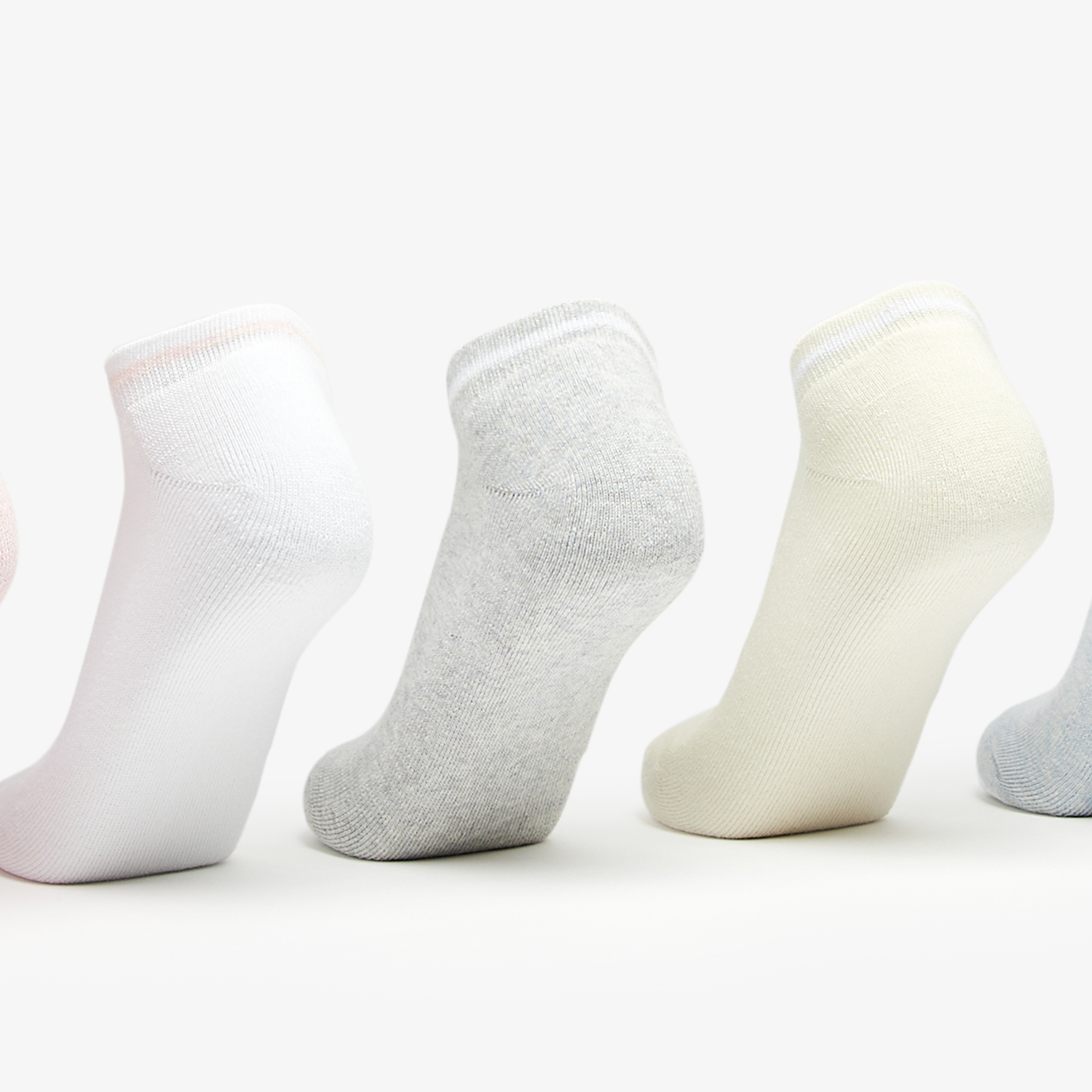 Gloo Solid Ankle Length Cushioned Socks - Set of 5-women-socksandstockings-image-2