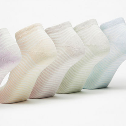 Gloo Striped Ankle Length Socks - Set of 5-Women%27s Socks-image-1