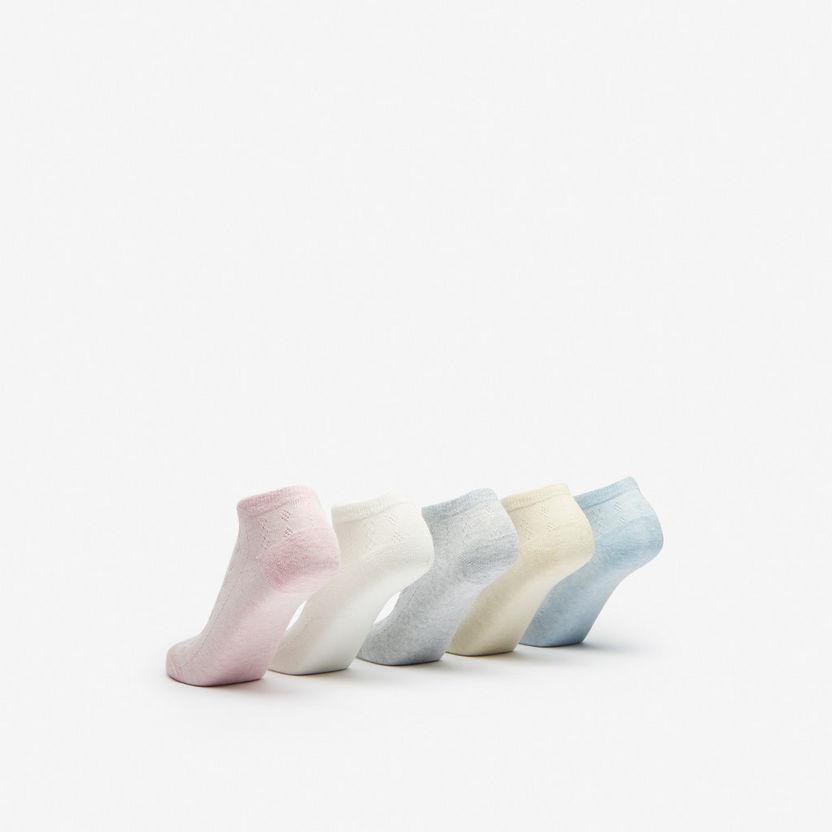 Gloo Textured Ankle Length Socks - Set of 5-Women%27s Socks-image-2