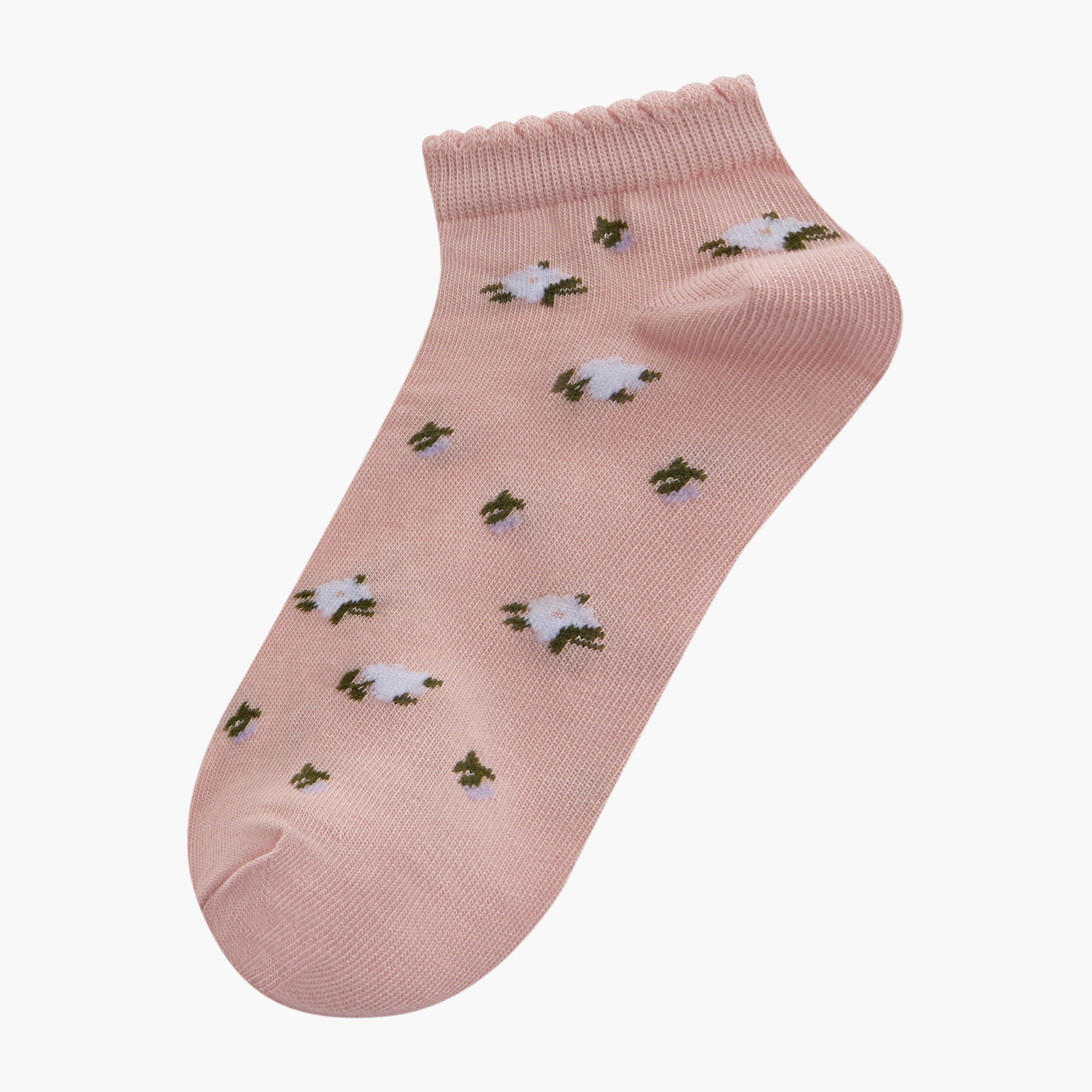 طقم من 5 - جوارب قطن طول الكاحل من جلوو-women-socksandstockings-image-2