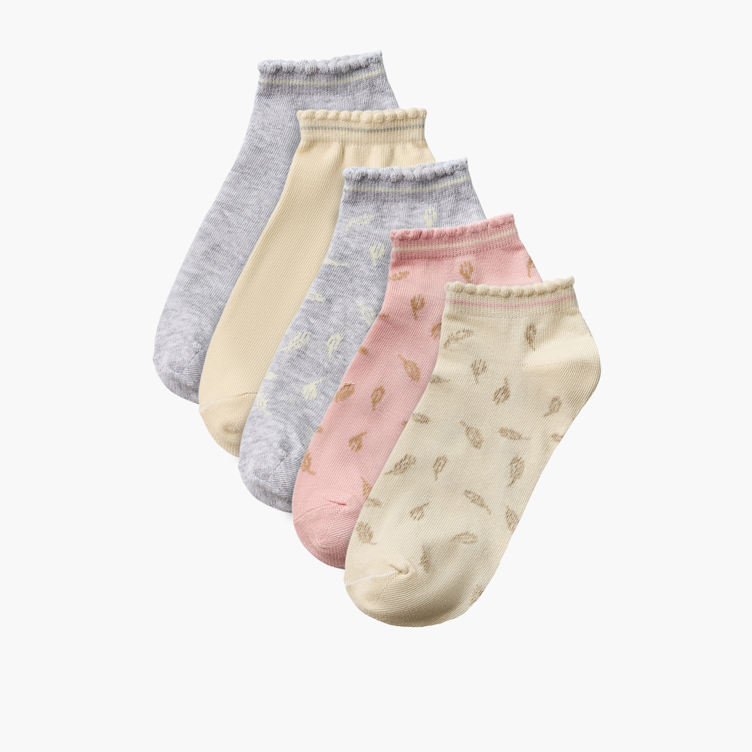 طقم جوارب قطن 5 أزواج بطول الكاحل من جلو-women-socksandstockings-image-1