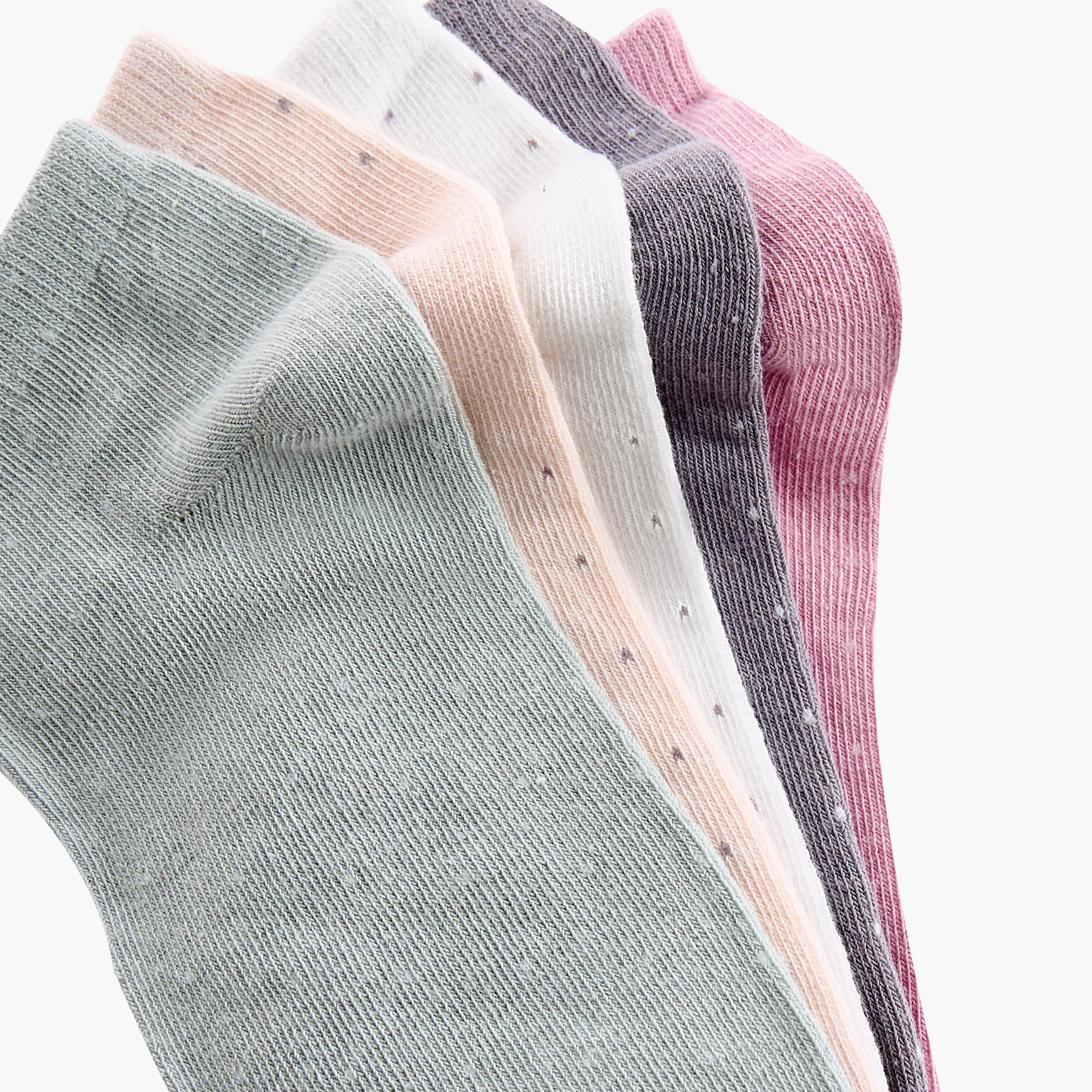 Gloo Polka Dot Print Non-Terry Ankle Length Socks - Set of 5-women-socksandstockings-image-4