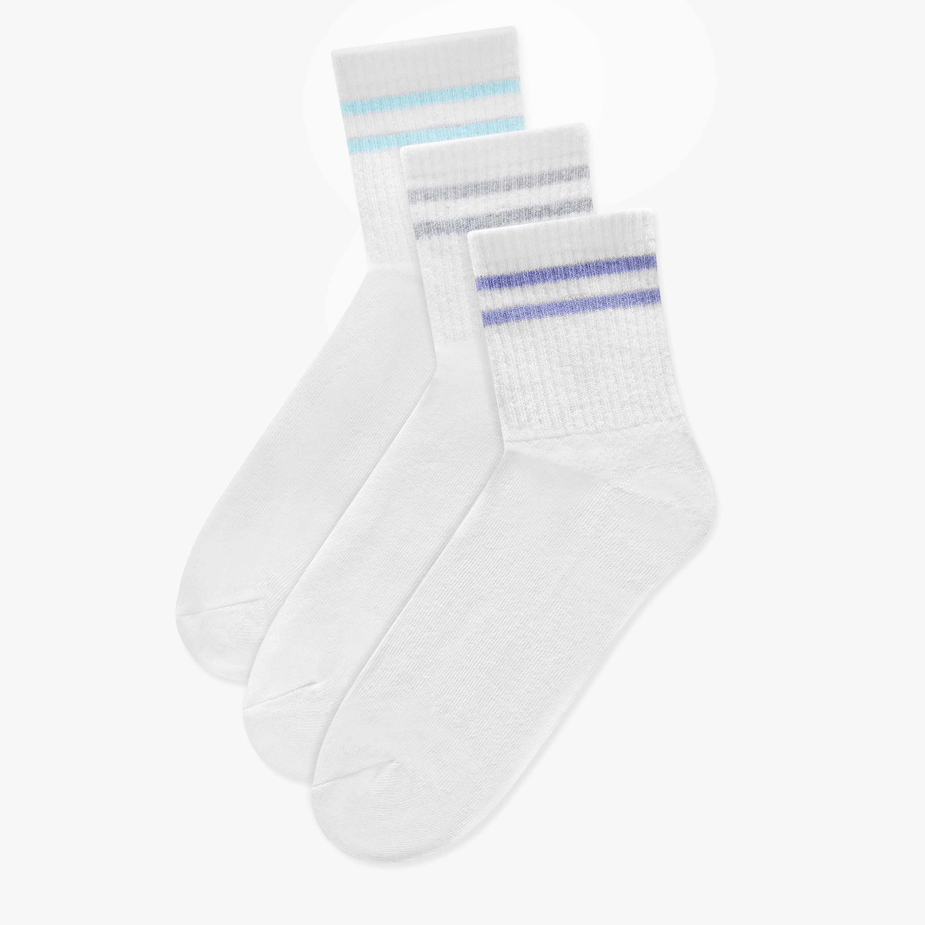 Gloo Ribbed Crew Length Socks - Set of 3-women-socksandstockings-image-1