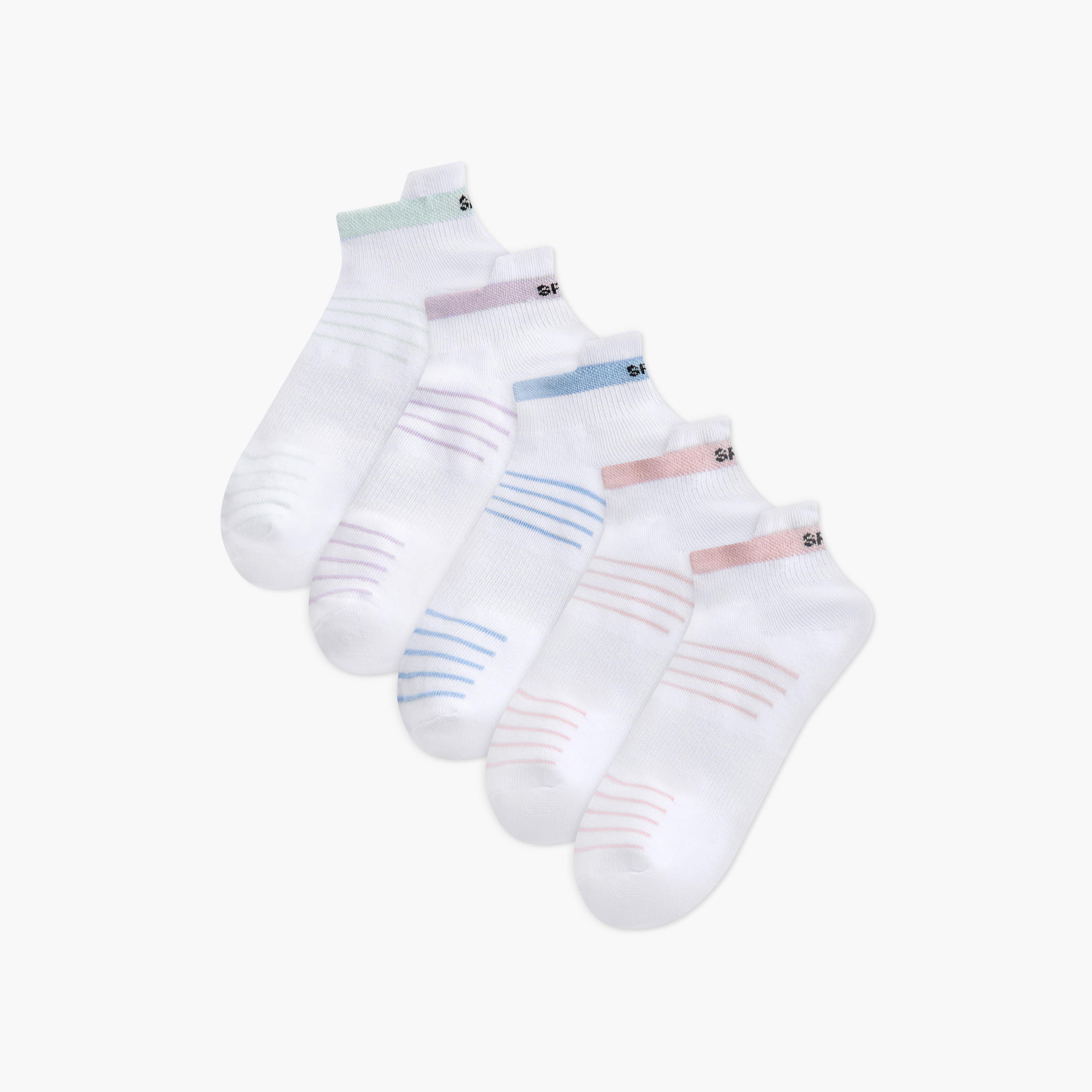Gloo Assorted Ankle Length Socks - Set of 5-women-socksandstockings-image-1