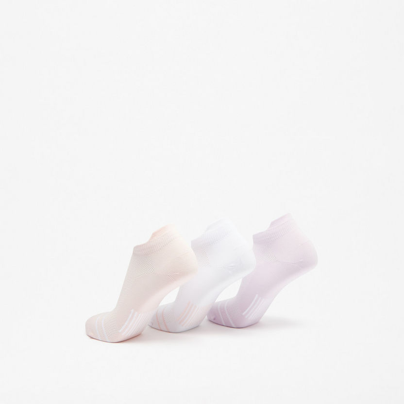 Gloo Solid Ankle Length Sports Socks - Set of 3-Women%27s Socks-image-2