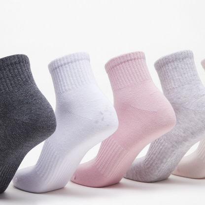 Gloo Textured Crew Length Socks - Set of 5-Women%27s Socks-image-1
