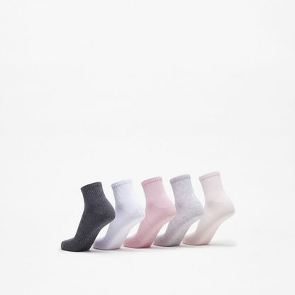 Gloo Textured Crew Length Socks - Set of 5-Women%27s Socks-image-2