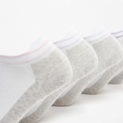 Gloo Panelled Ankle Length Sports Socks - Set of 5-Women%27s Socks-image-1