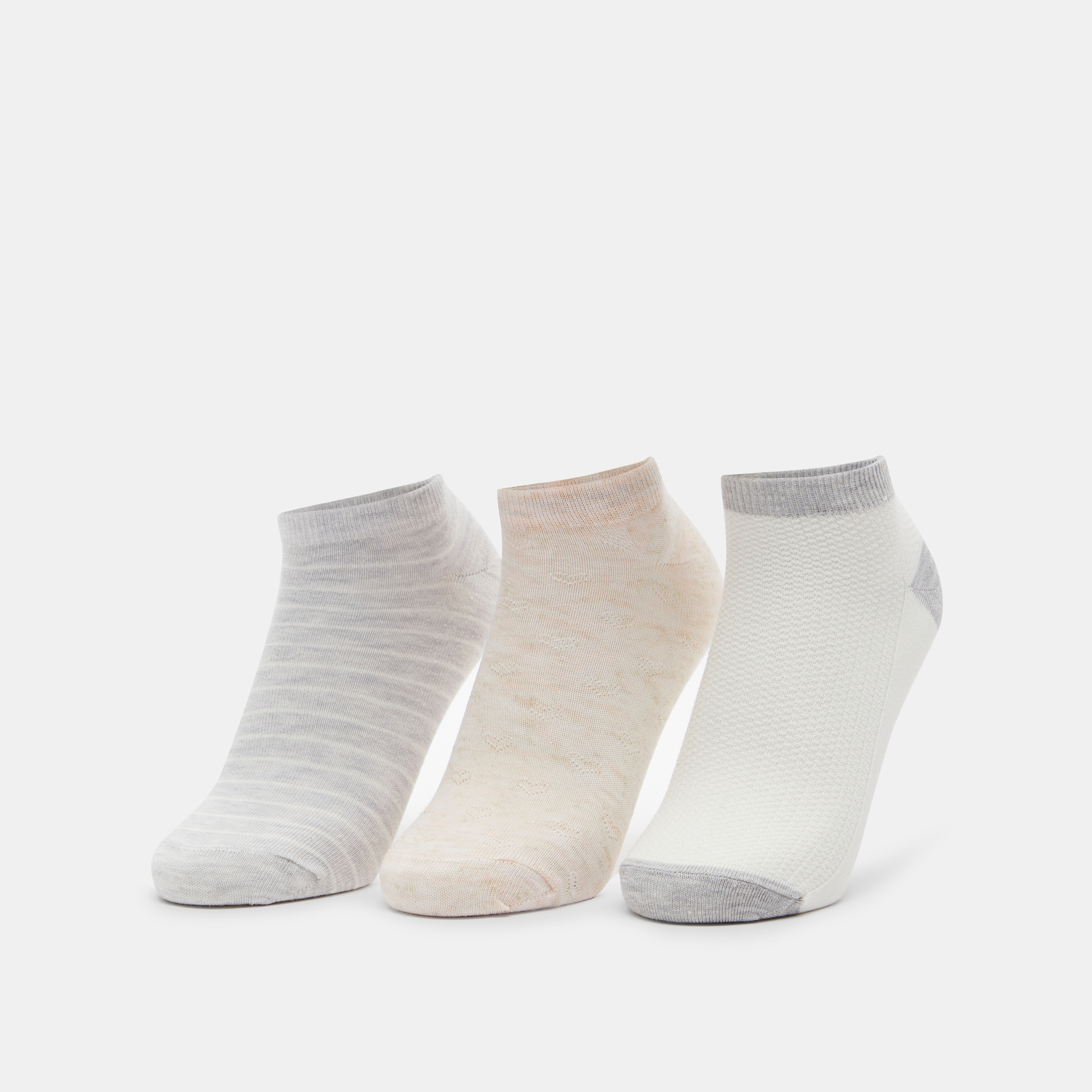 Gloo Assorted Ankle Length Socks - Set of 3-women-socksandstockings-image-1