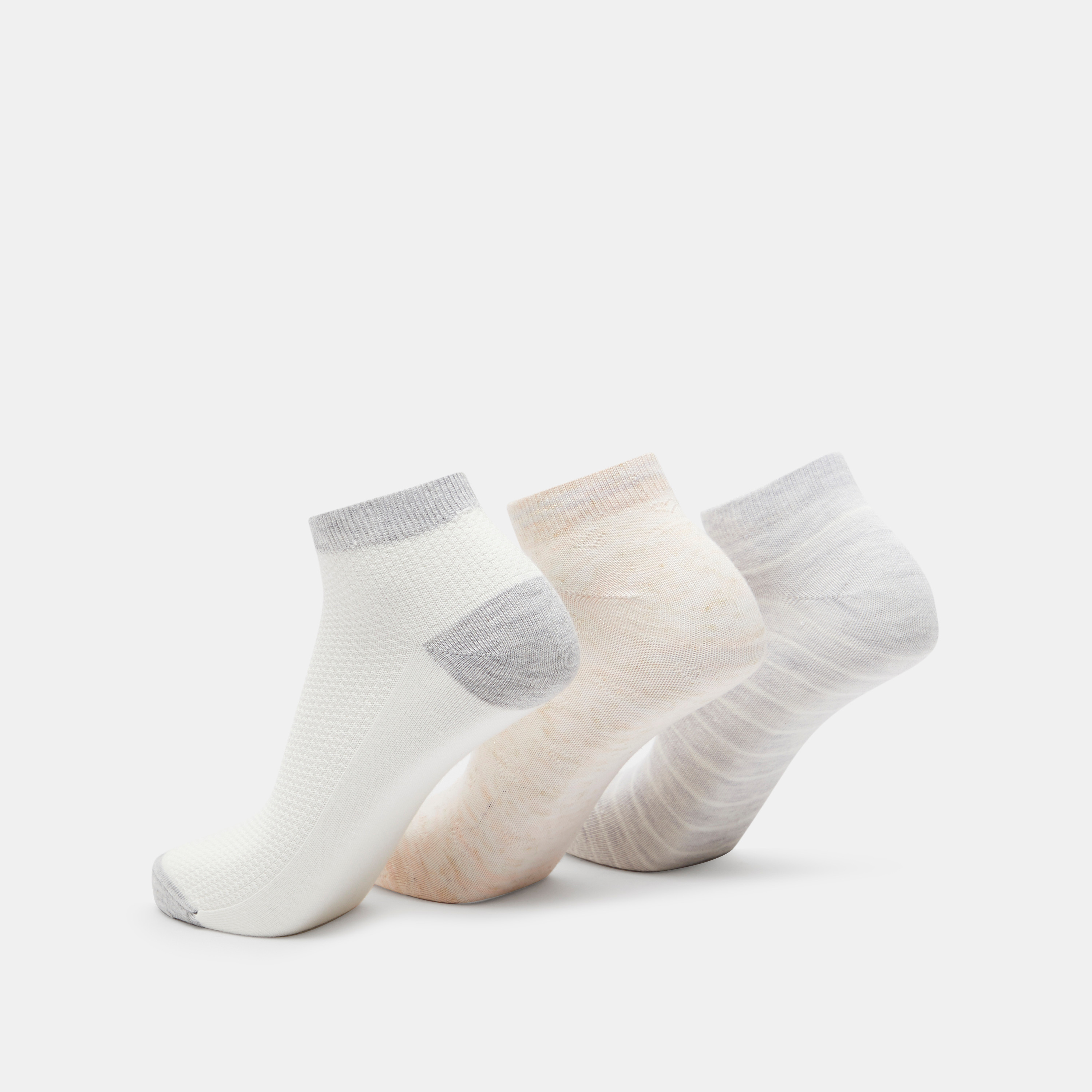 Gloo Assorted Ankle Length Socks - Set of 3-women-socksandstockings-image-2