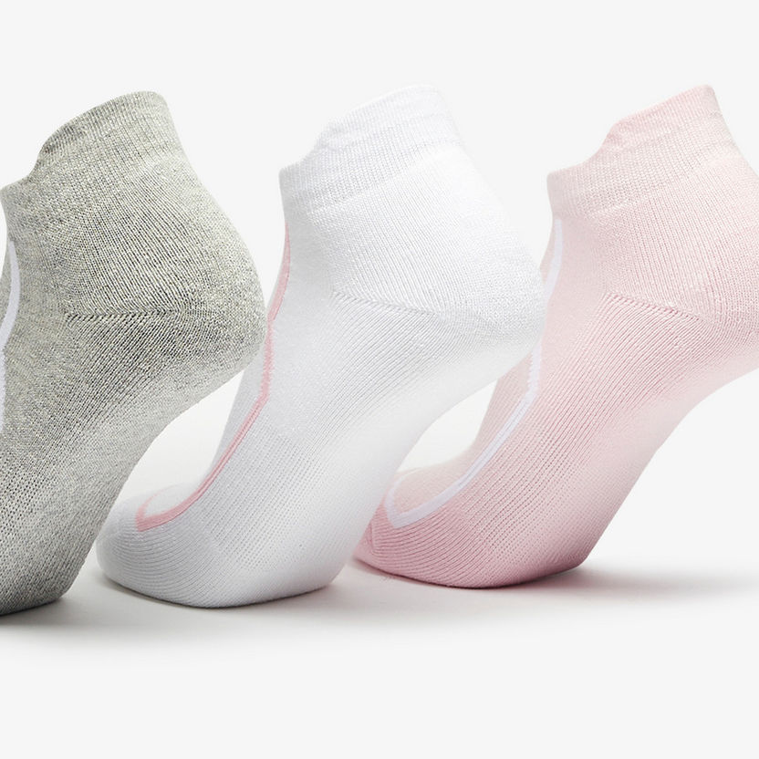 Gloo Textured Ankle Length Socks - Set of 3-Women%27s Socks-image-1