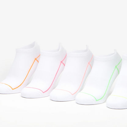 Gloo Solid Sports Socks - Set of 5-Women%27s Socks-image-2