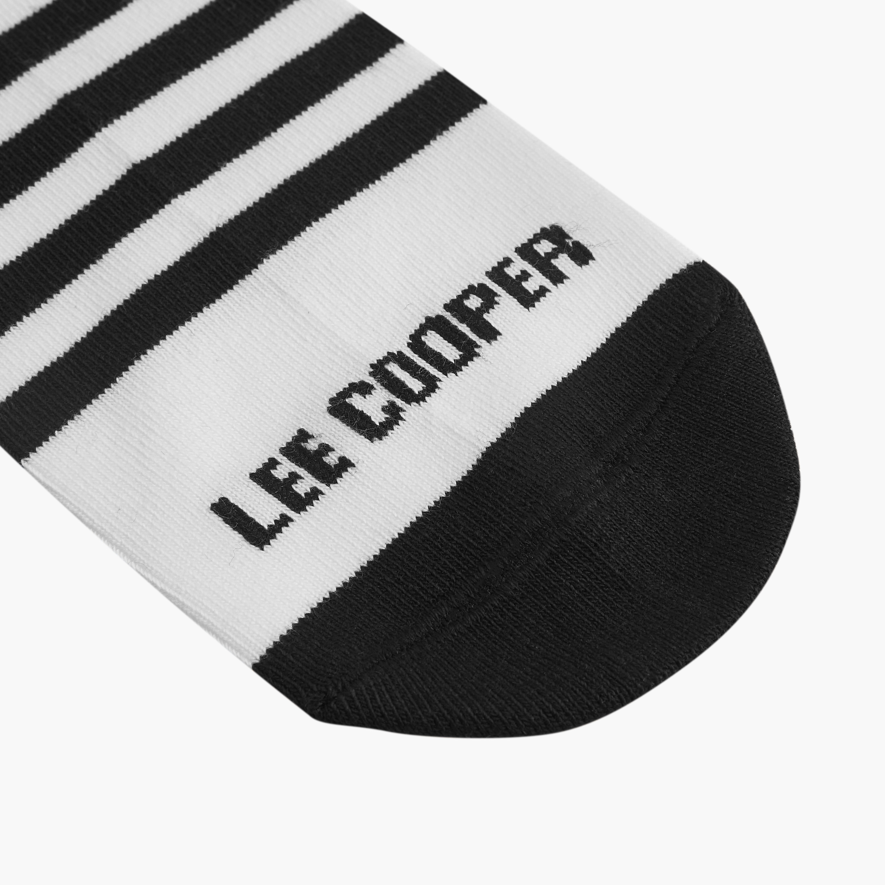 Lee Cooper Logo Print Non-Terry Ankle Length Socks - Set of 5-men-socks-image-3
