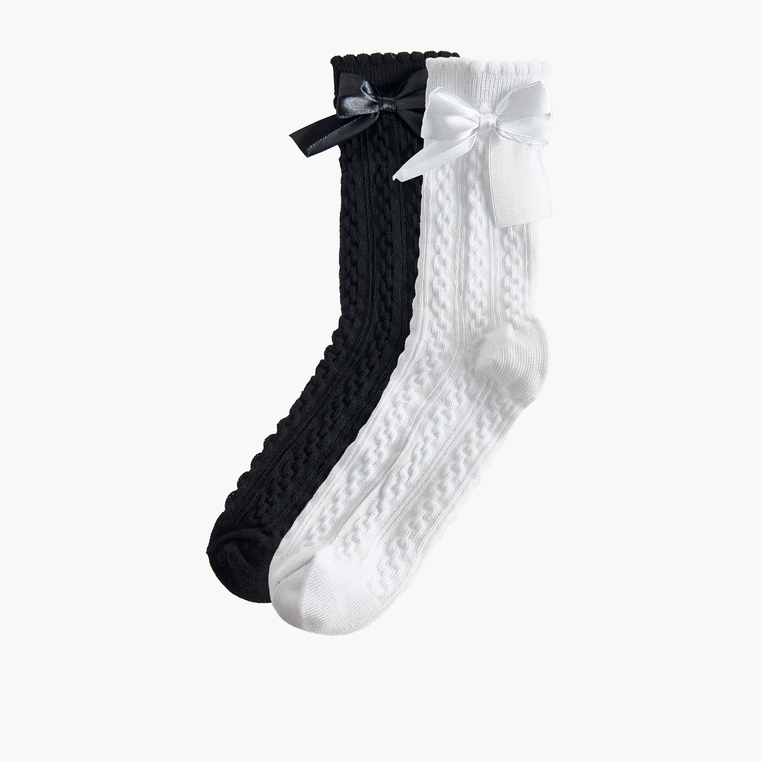Pack of 2 Celeste Girls Socks Mid-Calf Length with Bow Detail-girls-accessories-socks-image-1