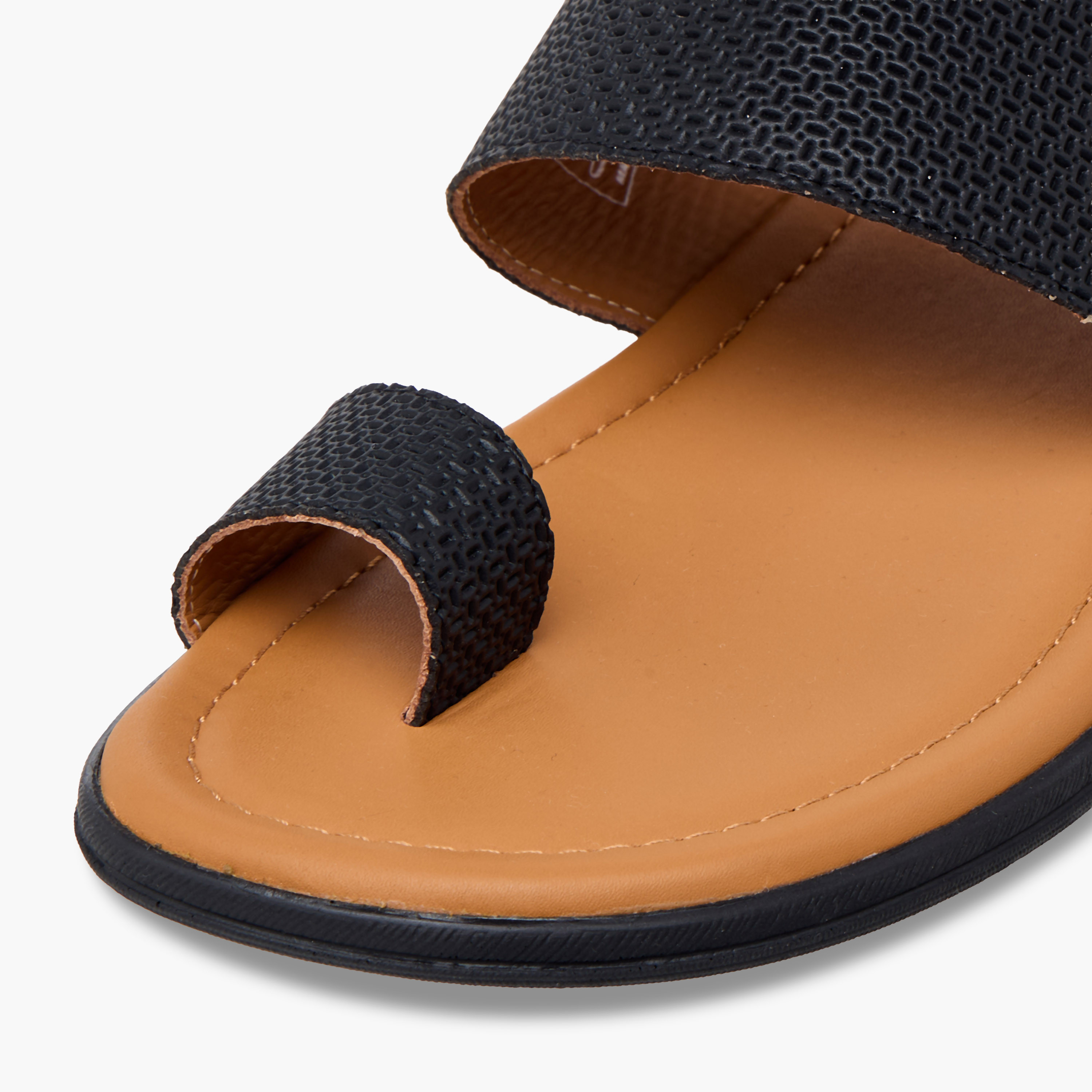 LBL by Shoexpress Textured Slip-On Arabic Sandals-cpmen-footwear-sandals-image-12