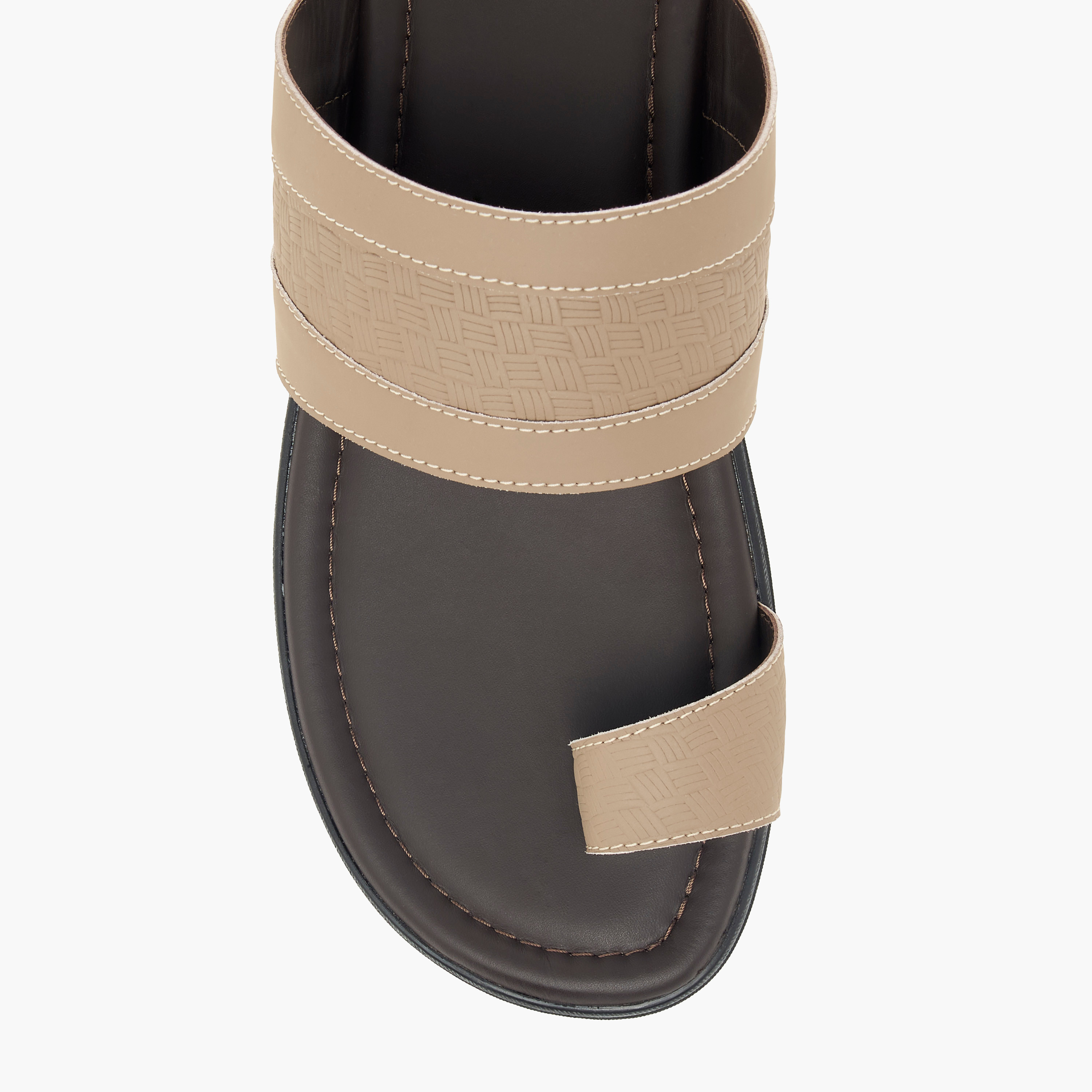 LBL by Shoexpress Textured Slip-On Arabic Sandals-cpmen-footwear-sandals-image-3