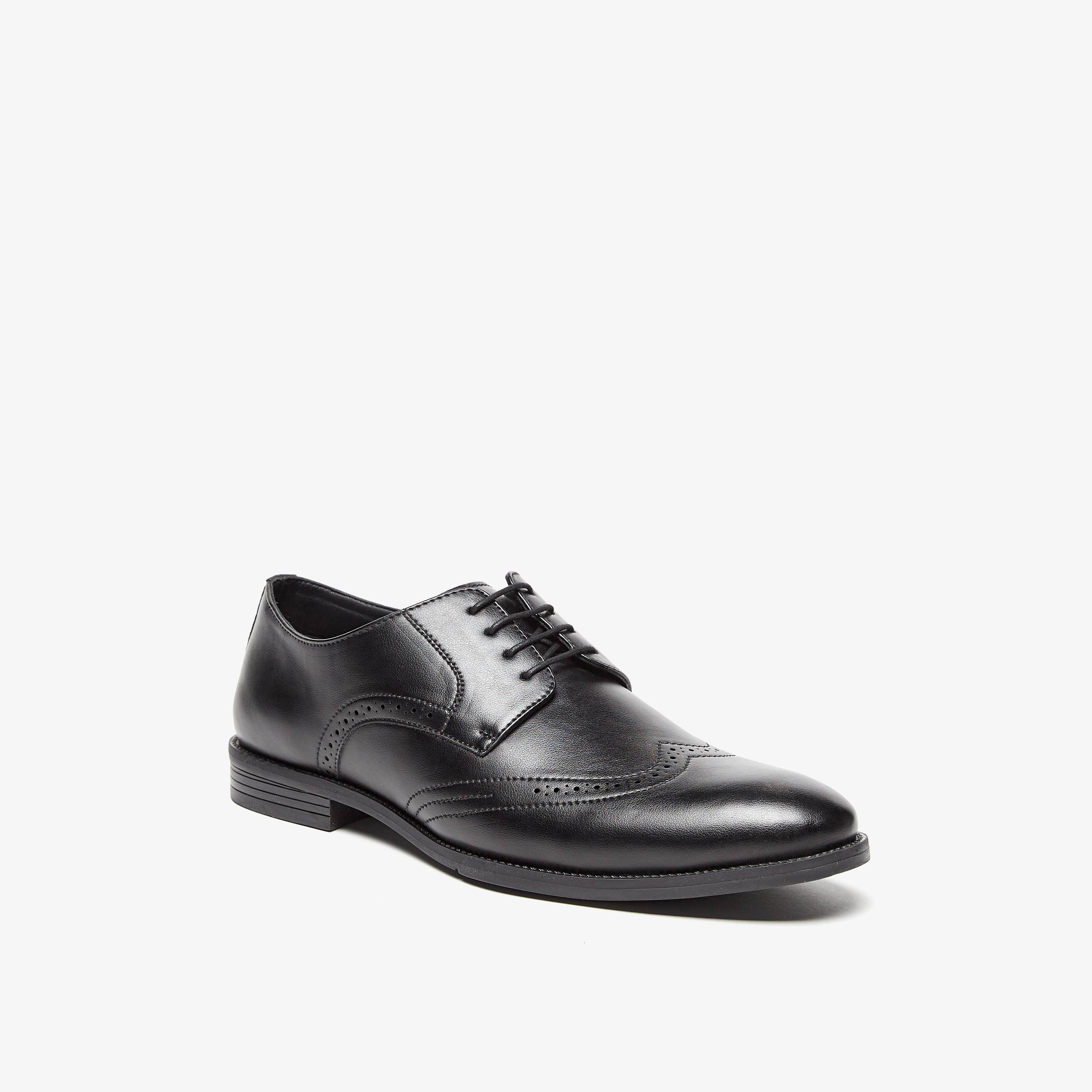LBL by Shoexpress Perforated Lace-Up Derby Shoes-men-shoes-formalshoes-image-1