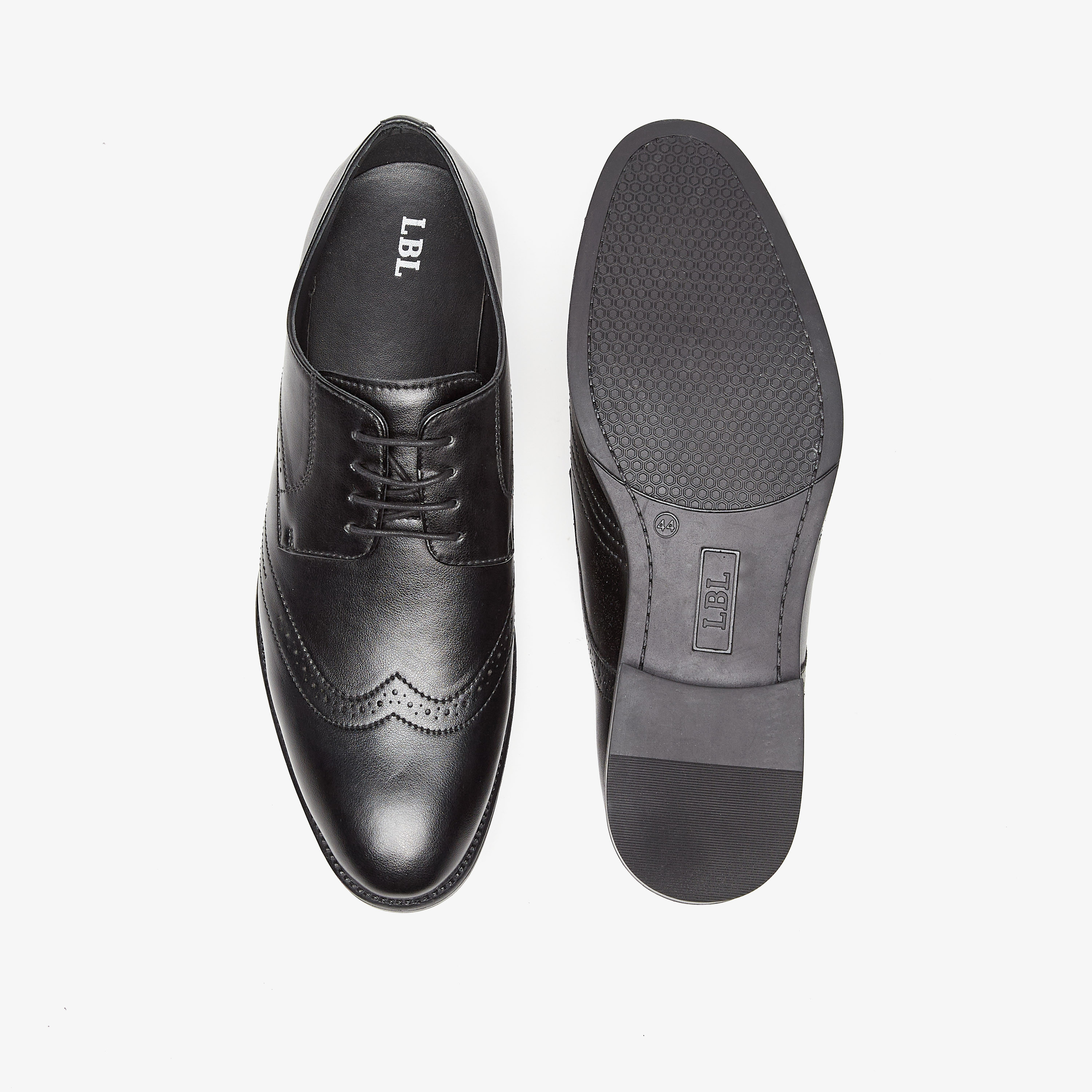 LBL by Shoexpress Perforated Lace-Up Derby Shoes-men-shoes-formalshoes-image-4