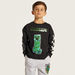 Minecraft Printed Crew Neck Sweatshirt with Long Sleeves-Sweatshirts-thumbnailMobile-0