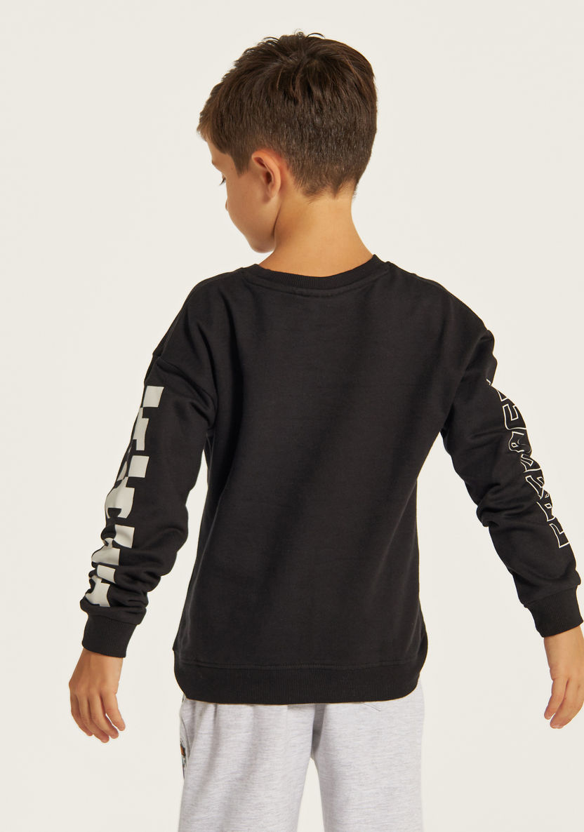 Minecraft Printed Crew Neck Sweatshirt with Long Sleeves-Sweatshirts-image-3