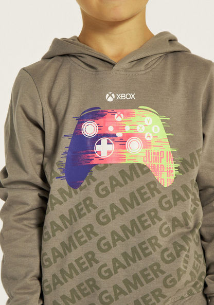 Xbox Printed Sweatshirt with Hood and Long Sleeves-Sweaters and Cardigans-image-2