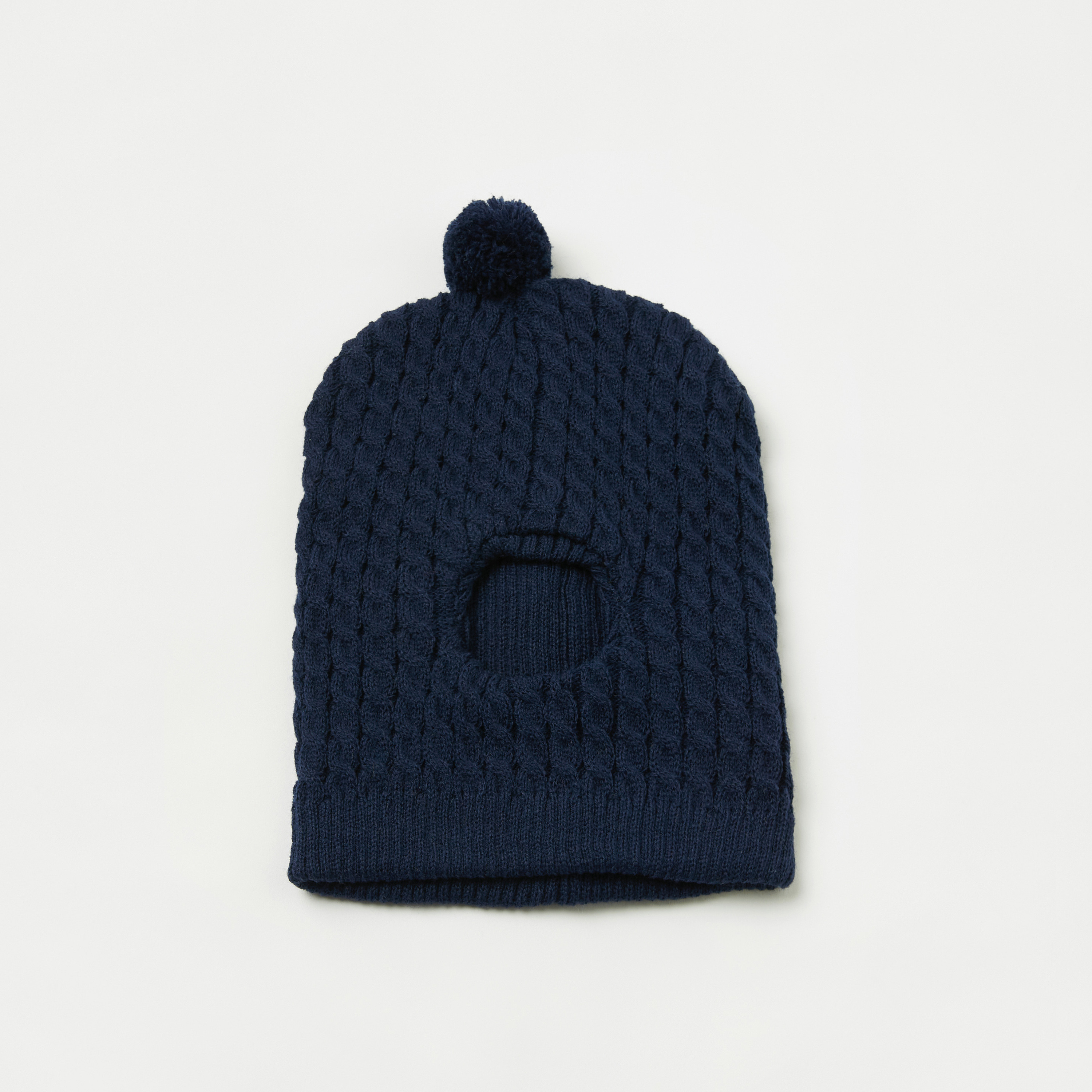 Juniors Cable Knitted Monkey Cap with Pom Pom Accent-baby-boys-accessories-caps-image-1