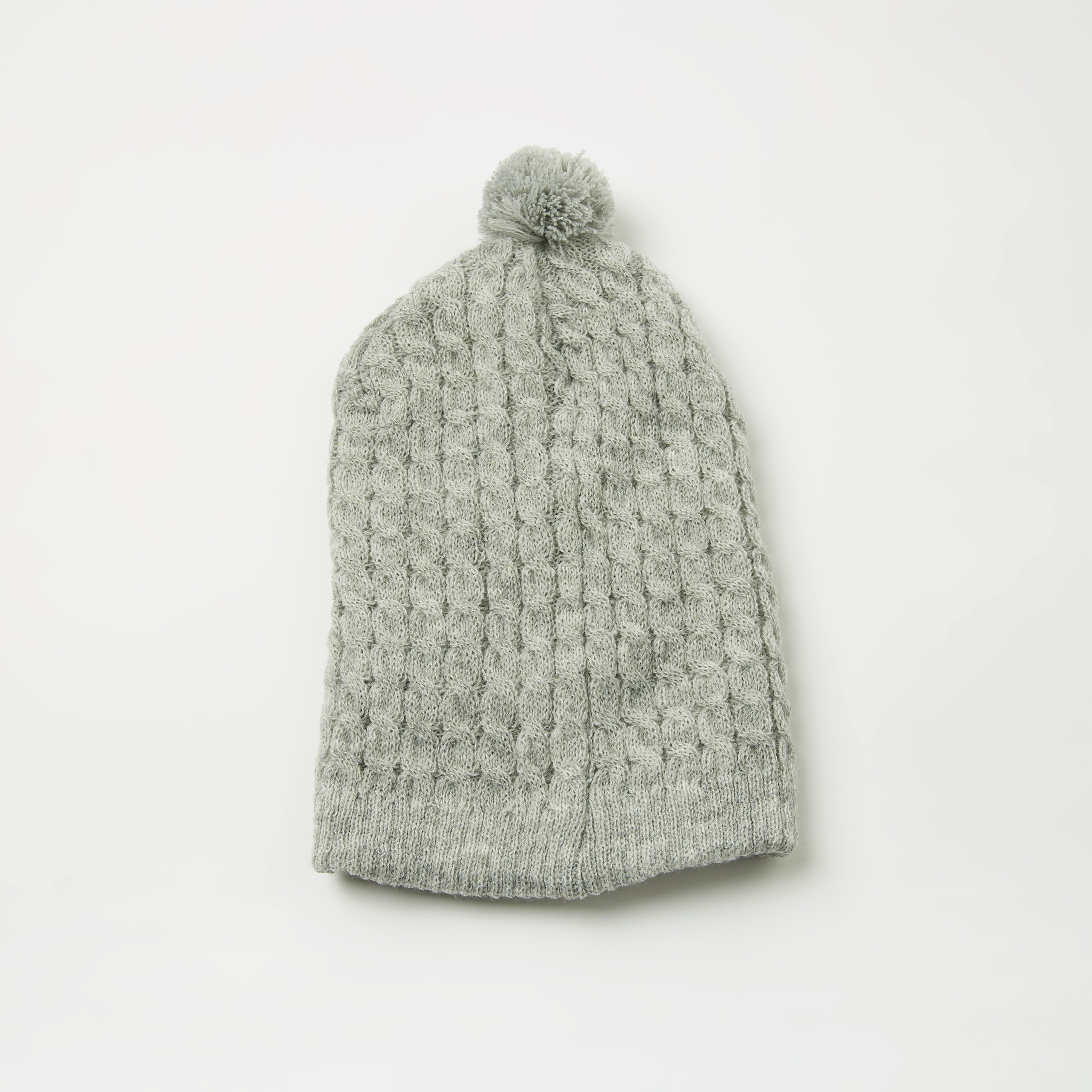 Juniors Cable Knitted Monkey Cap with Pom Pom Accent-baby-boys-accessories-caps-image-4