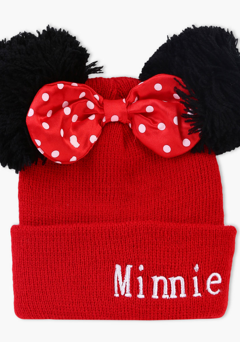 Minnie Mouse Embroidered Beanie Cap-Caps-image-0