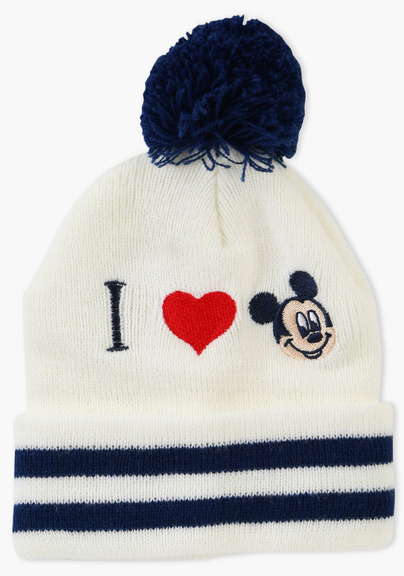Mickey Mouse Embroidered Beanie Cap-Caps-image-0