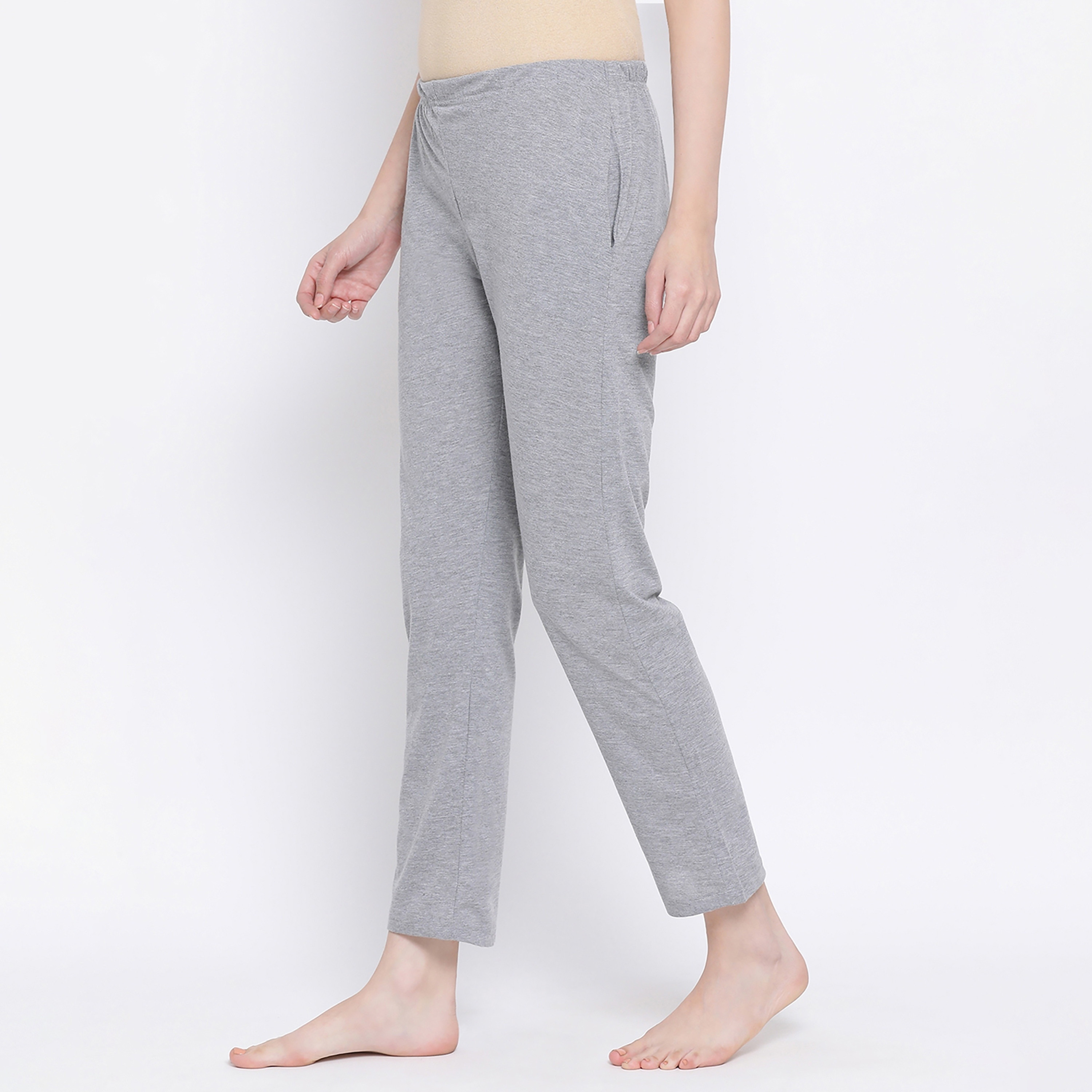 بيجامة نسائية بخصر مطاطي باللون الرمادي من كلوفيا - غني بالقطن-women-clothing-nightwear-pyjamas-bottoms-image-3