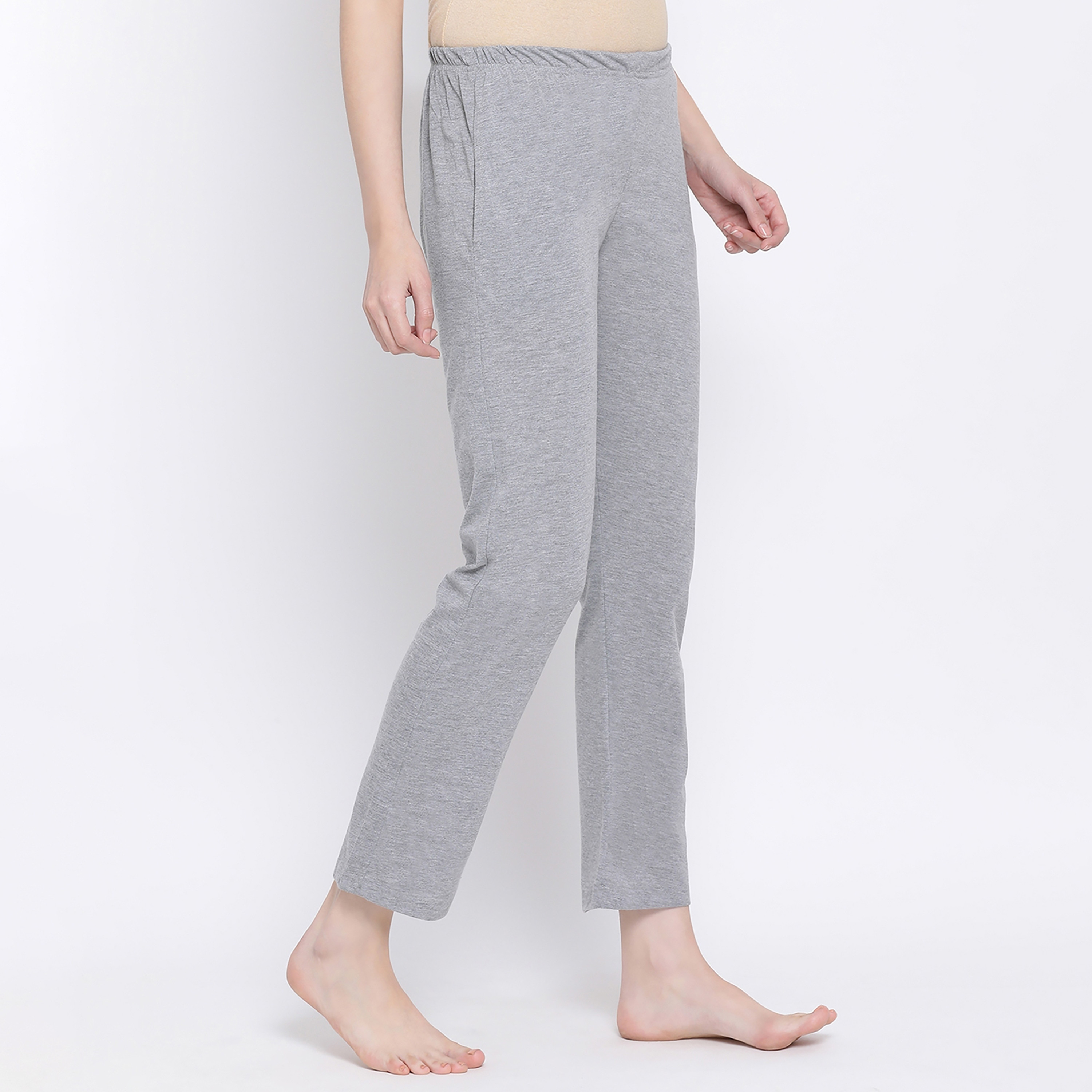 بيجامة نسائية بخصر مطاطي باللون الرمادي من كلوفيا - غني بالقطن-women-clothing-nightwear-pyjamas-bottoms-image-4