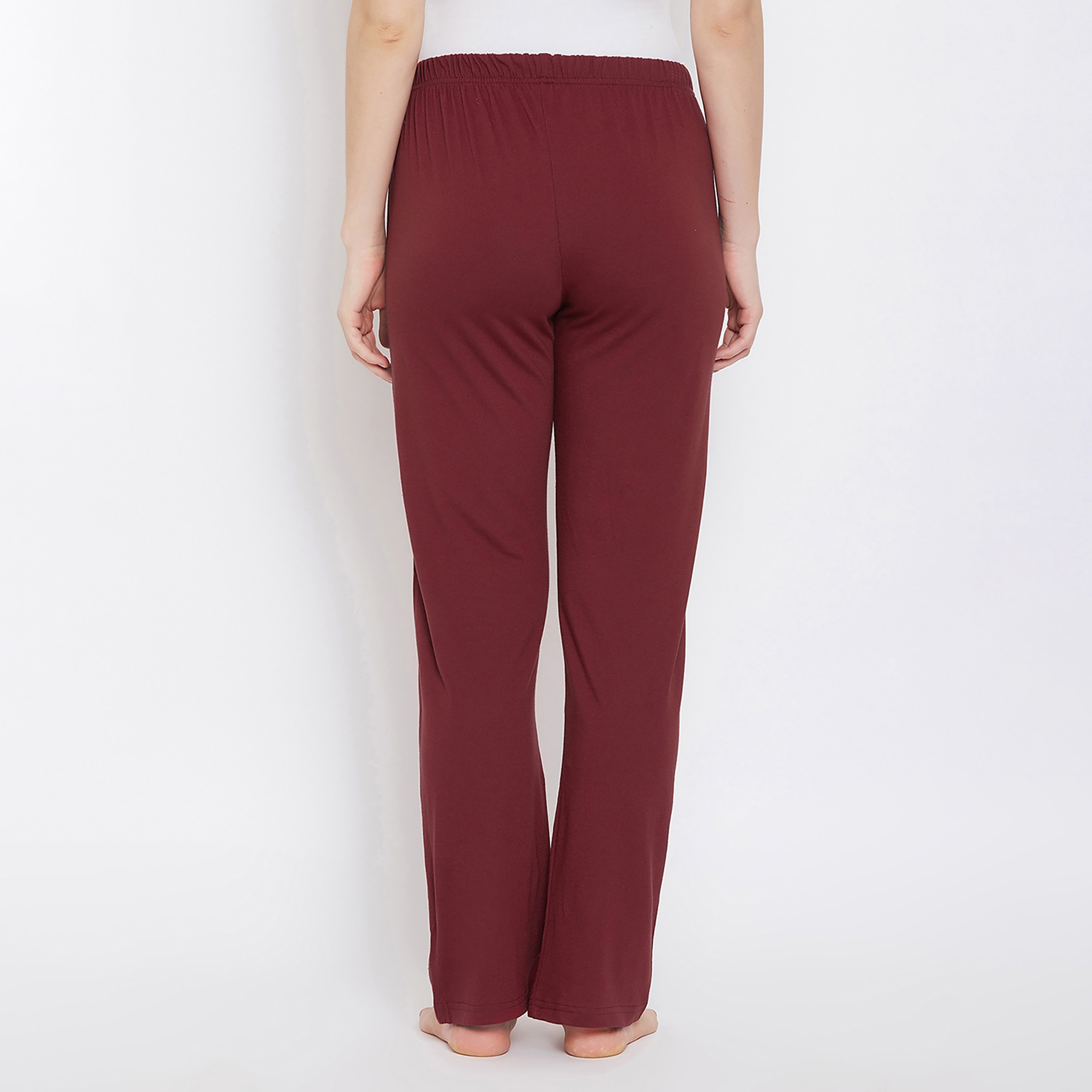 بيجامة نسائية شيك بيزك باللون العنابي من كلوفيا - غني بالقطن-women-clothing-nightwear-pyjamas-bottoms-image-5