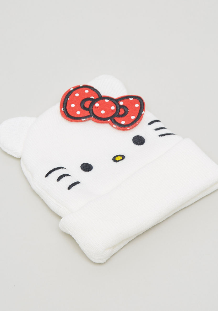 Hello Kitty Applique Detail Cap with Cuffed Hem-Caps-image-0