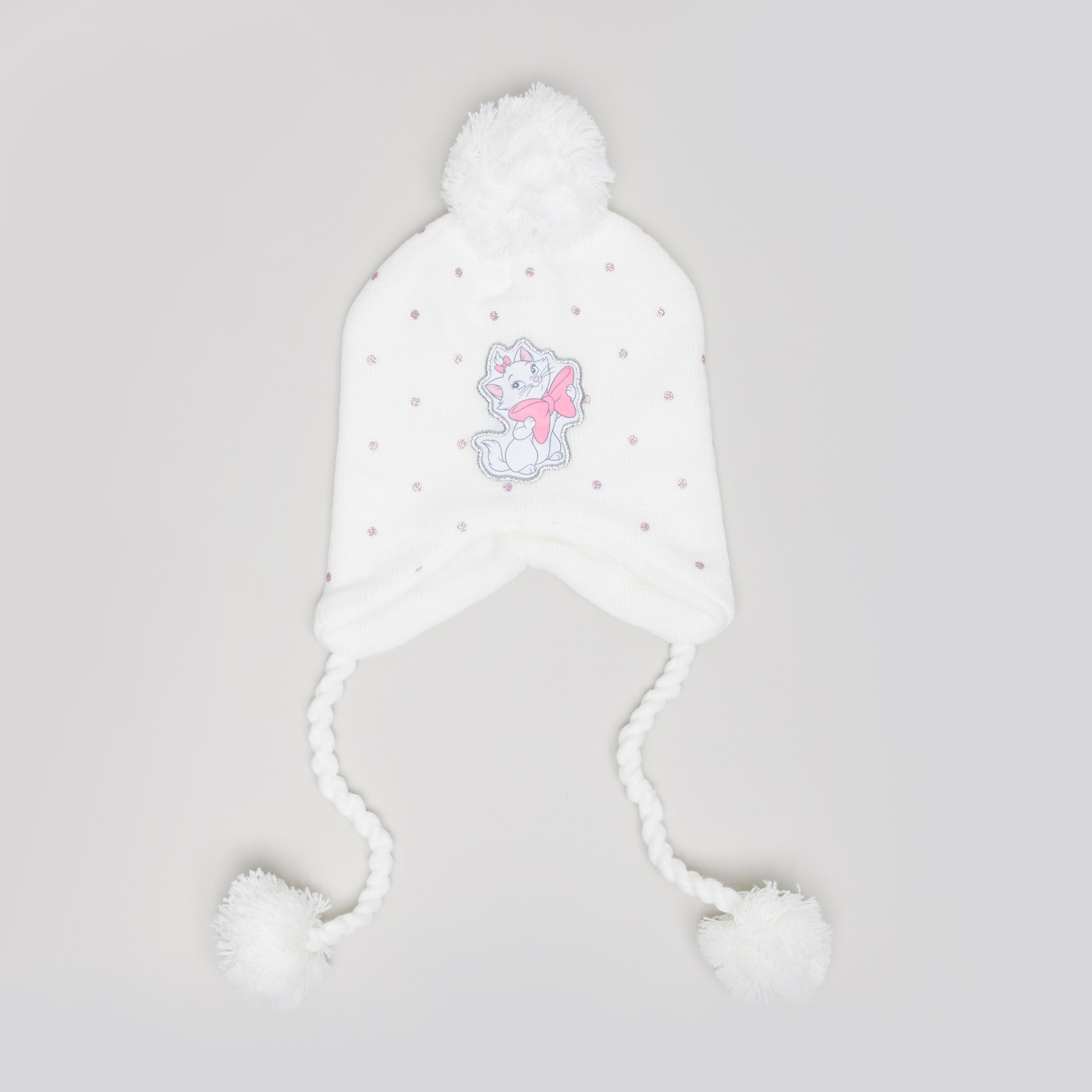 Disney Marie Applique Cap with Tie Ups and Pom Pom-baby-girls-accessories-caps-image-1