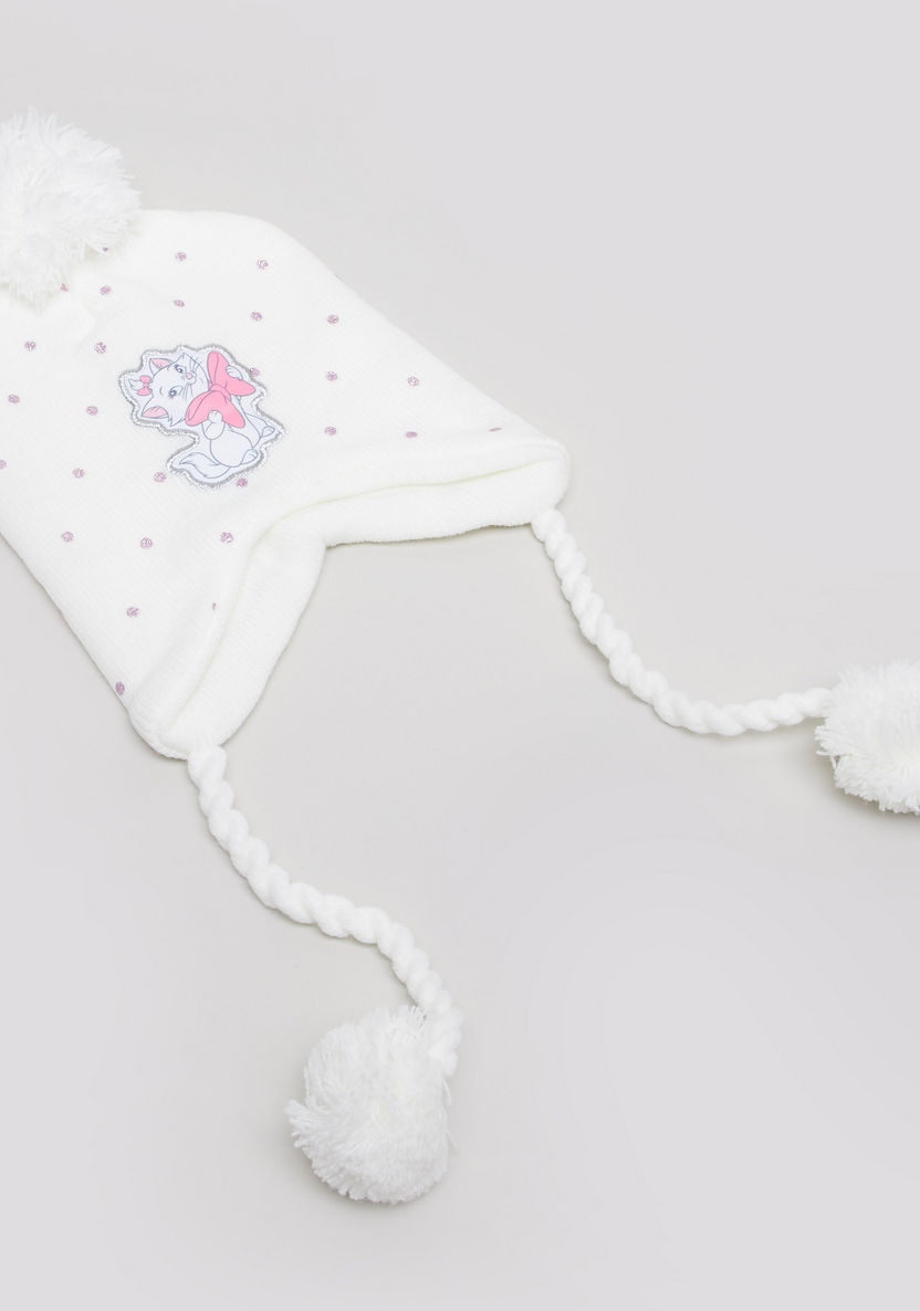 Disney Marie Printed Cap with Tie Ups and Pom Pom-Winter Accessories-image-1