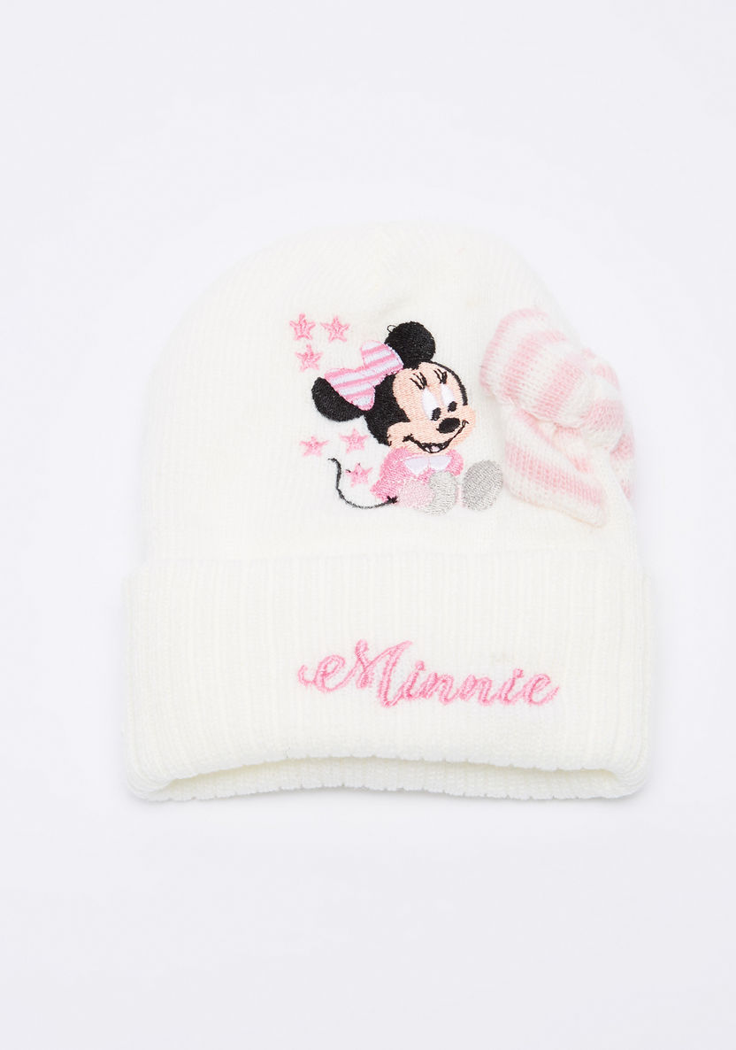 Minnie Mouse Embroidered Beanie Cap-Winter Accessories-image-0