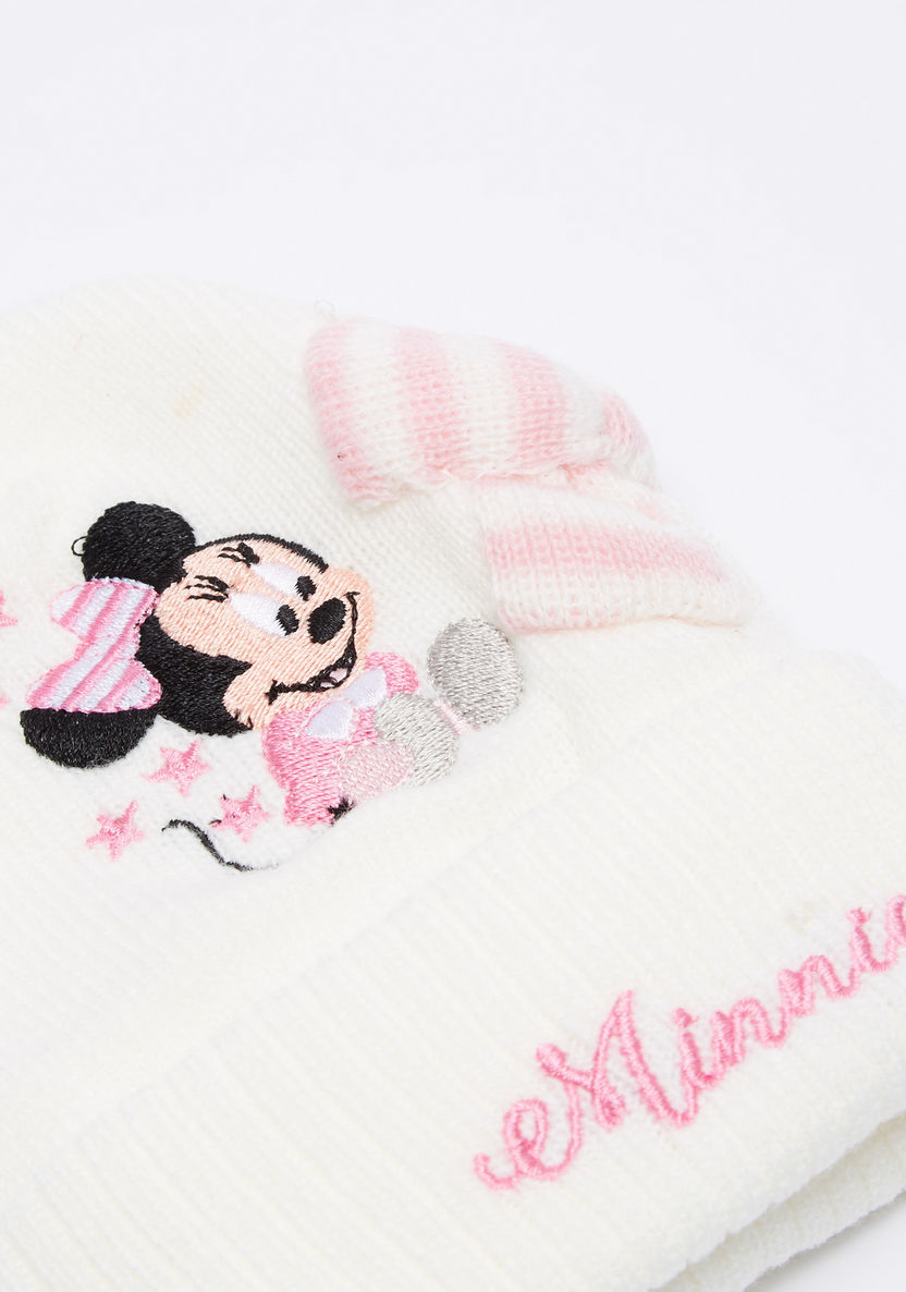 Minnie Mouse Embroidered Beanie Cap-Caps-image-2