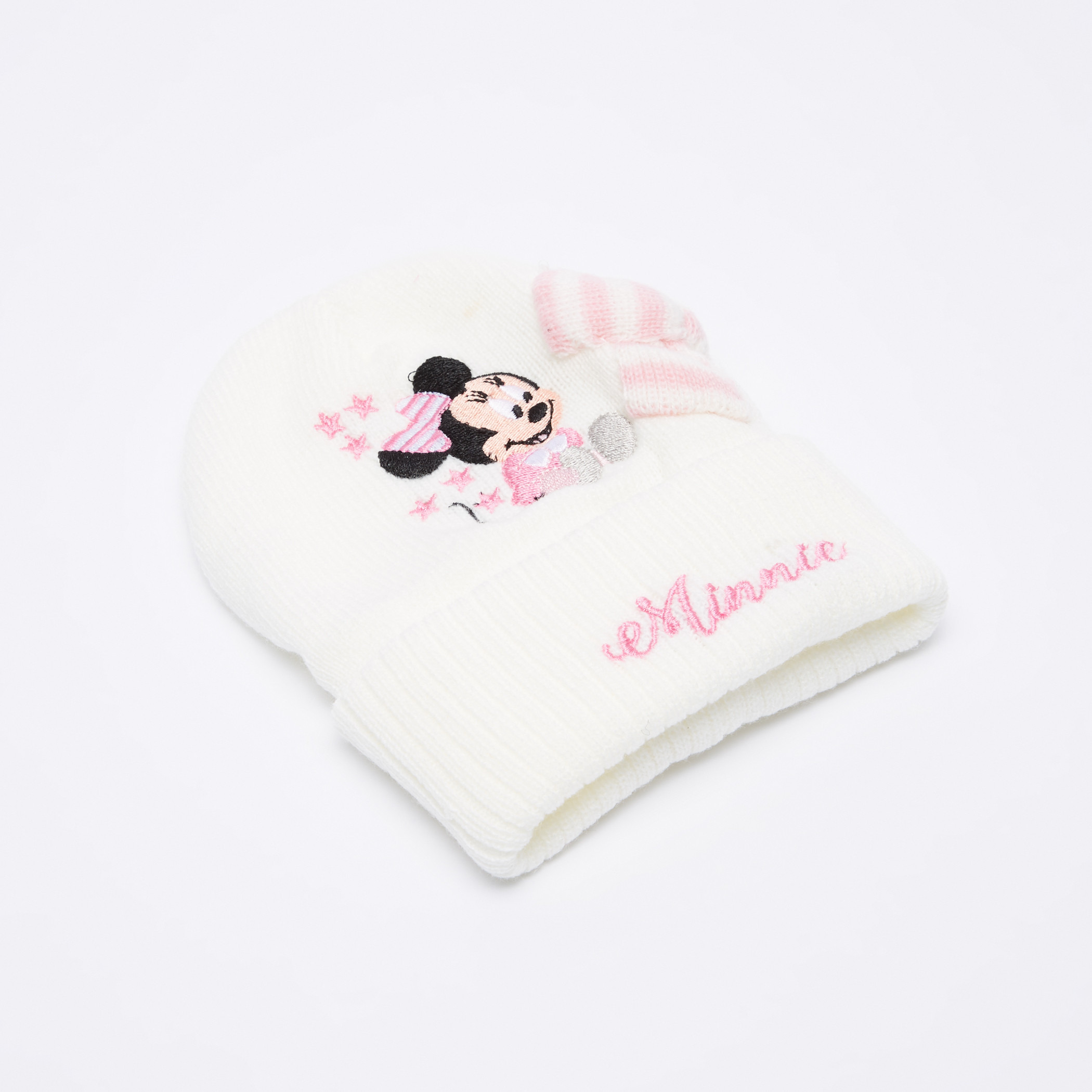 Minnie Mouse Embroidered Beanie Cap-baby-girls-accessories-caps-image-4