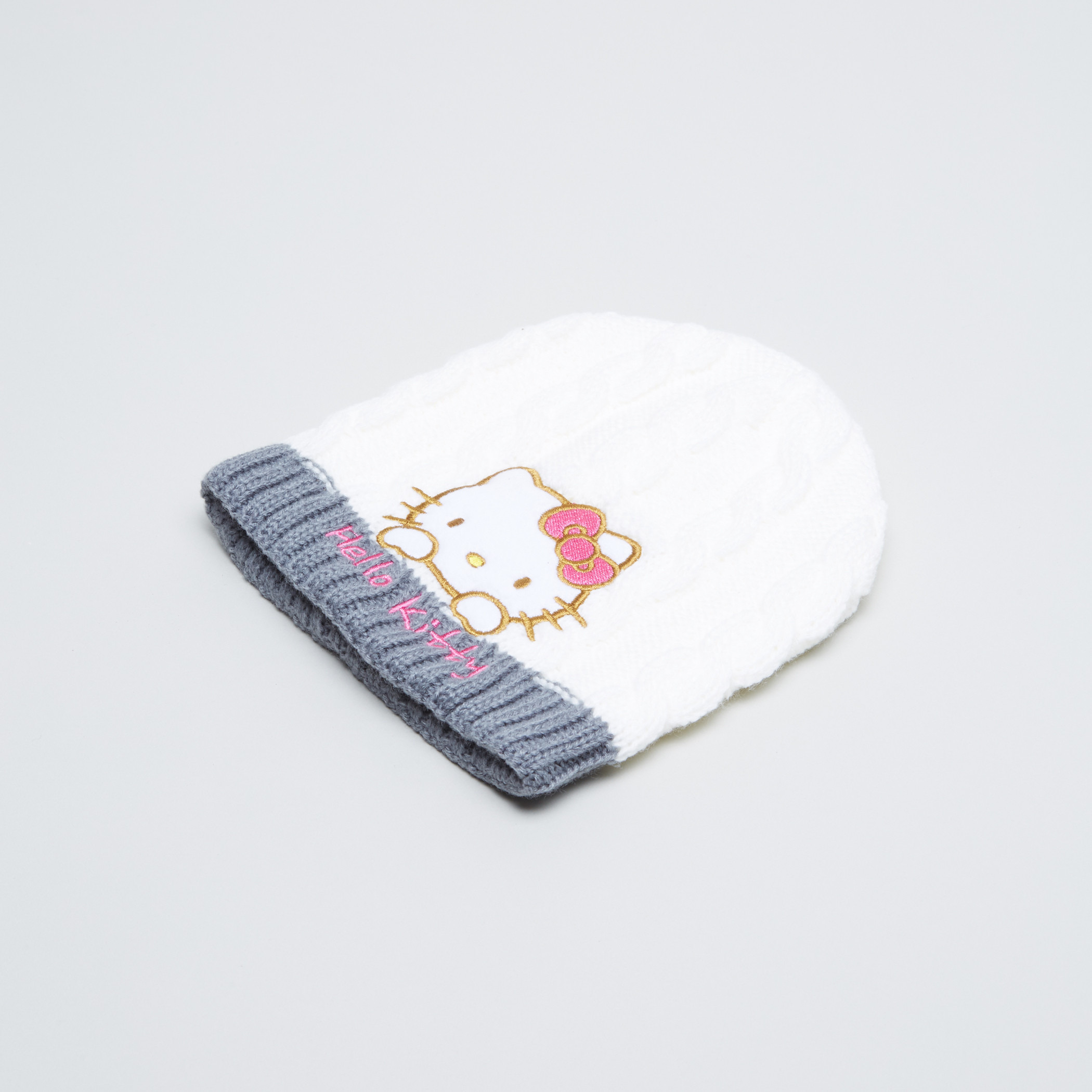 قبعة بيني مزينة بتطريز هالو كيتي مع قفّازات.-baby-girls-accessories-caps-image-2