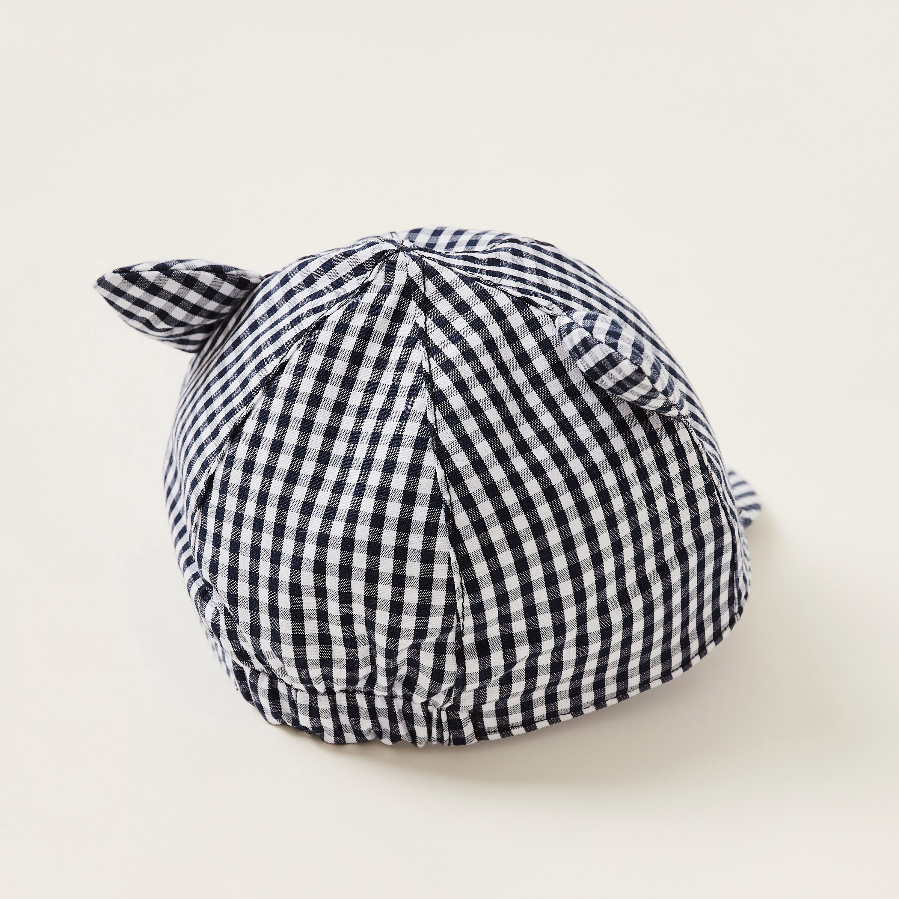 Juniors Checked Baseball Cap with Ear Appliques-baby-boys-accessories-caps-image-5