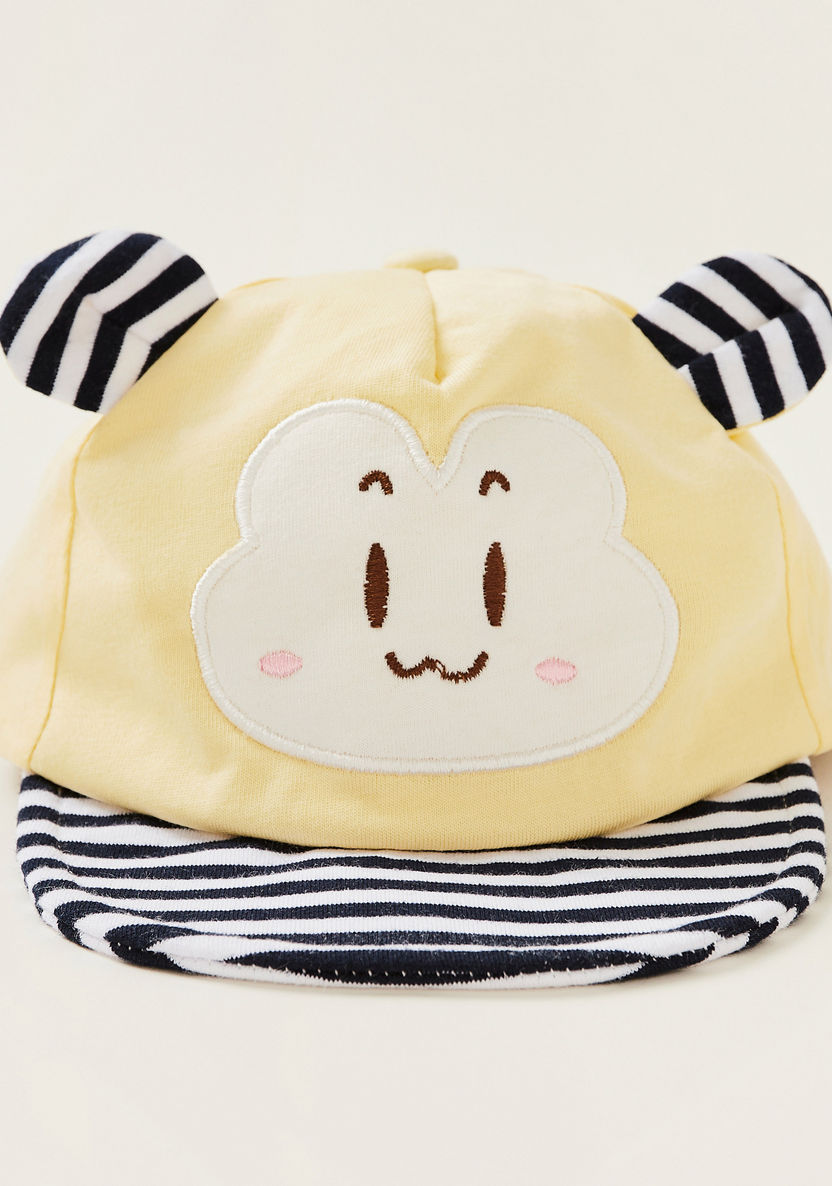 Juniors Striped Baseball Cap with Ear Accents-Caps-image-1