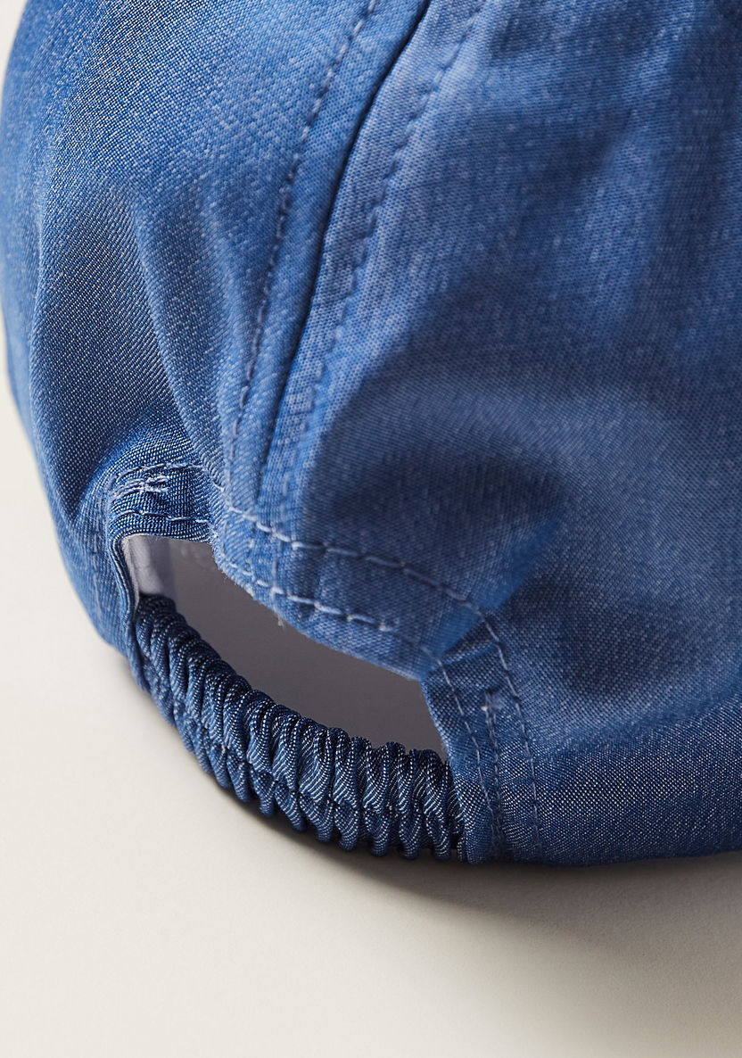Juniors Printed Denim Flap Cap with Elasticised Back-Caps-image-3